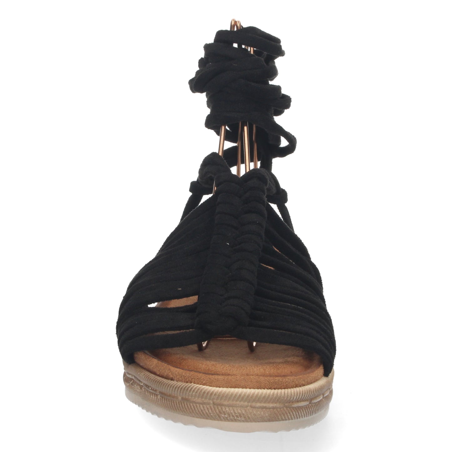Sandalia tipo gladiadora de mujer, sandalias con cordones de mujer, sandalias planas, Sandalias planas de verano 2023 para mujer, sandalias de mujeres, descubre los cupones de Let's Secrets1AF-1666-Negro