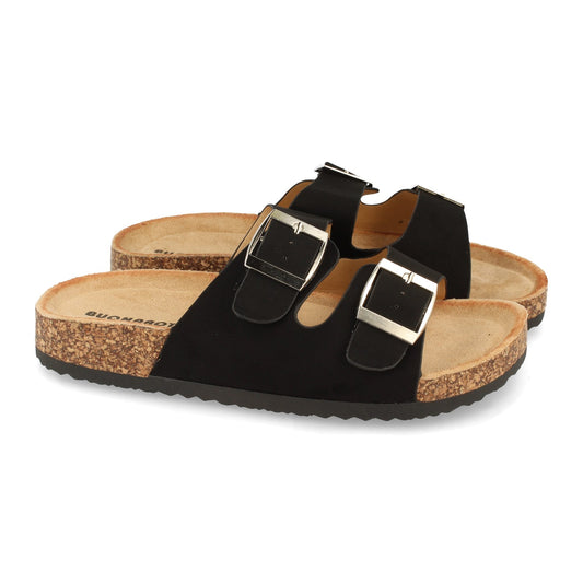 Sandalia Plana de Mujer con Planta de Anatómica de Bio y Hebillas Primavera Verano