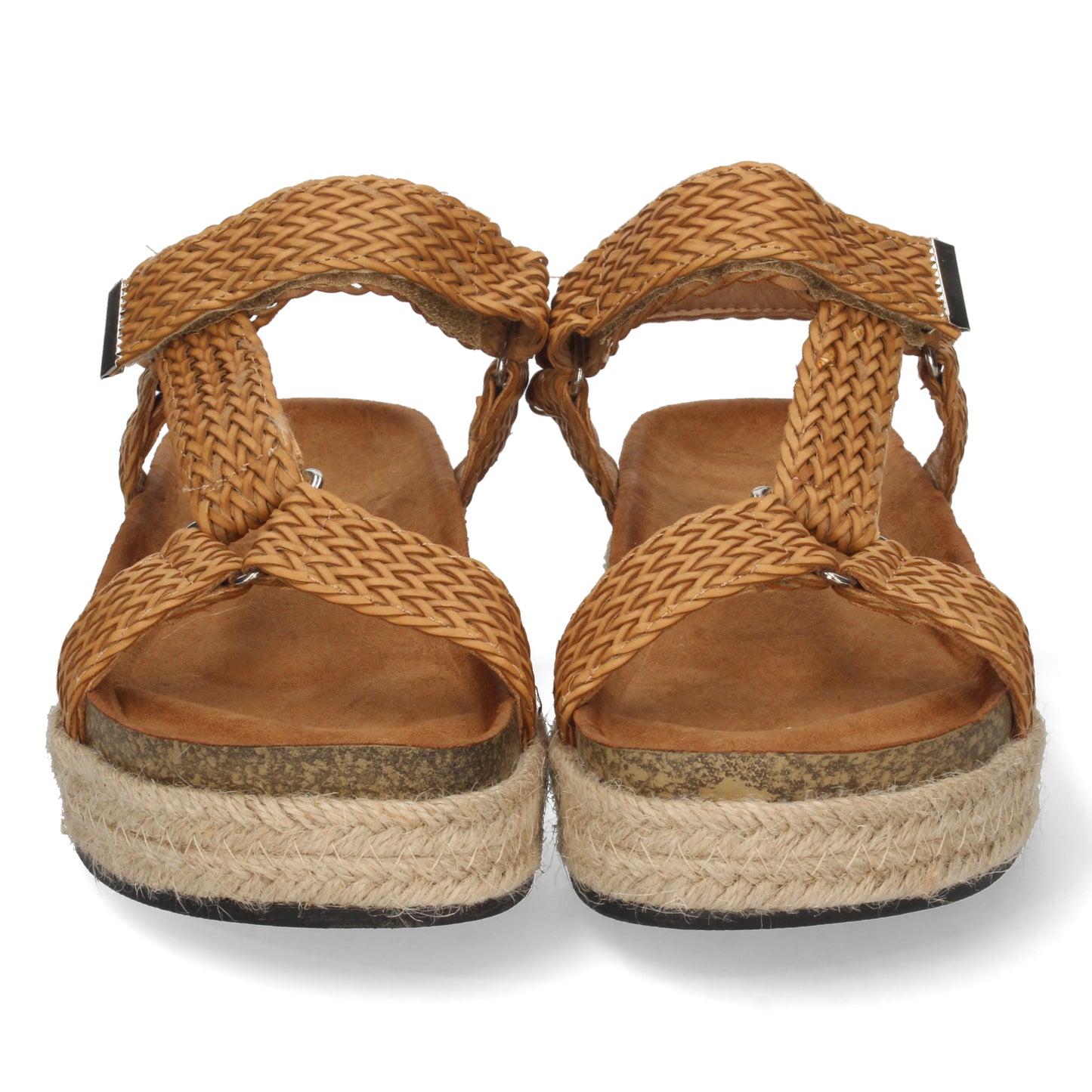 Sandalia Plana para Mujer Forrada de Yute Cómoda Planta Bio y Cierre de Velcro Primavera Verano