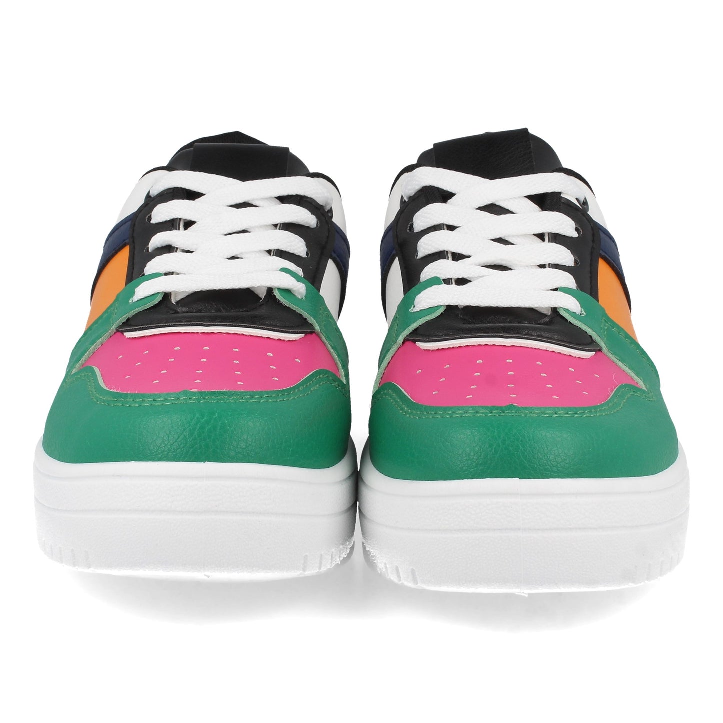 Zapatilla para Mujer de Plataforma con Cierre de Cordones Perforado en la Punta Primavera Verano