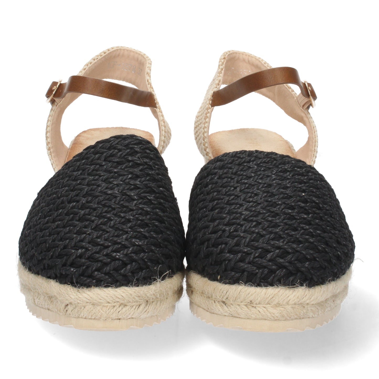 Sandalias de cuña de esparto negras para mujer, sandalias de cuña para mujeres, zapatos de temporada 2023 de Let's Secrets1CF-1578-Negro