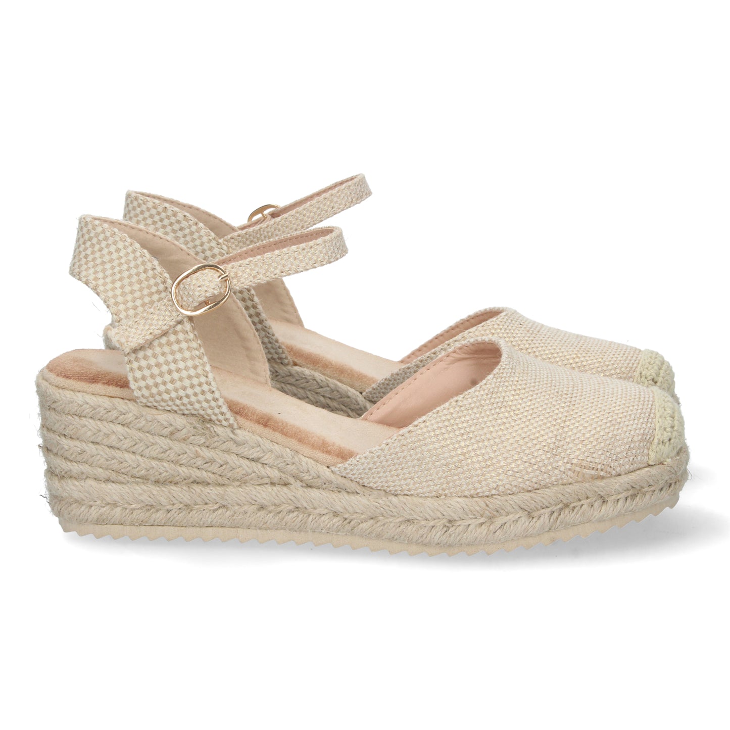 Sandalias de cuña de mujer, Sandalias planas de verano 2023 para mujer, sandalias de mujeres, descubre los cupones de Let's Secrets1CF-1580-Apricot