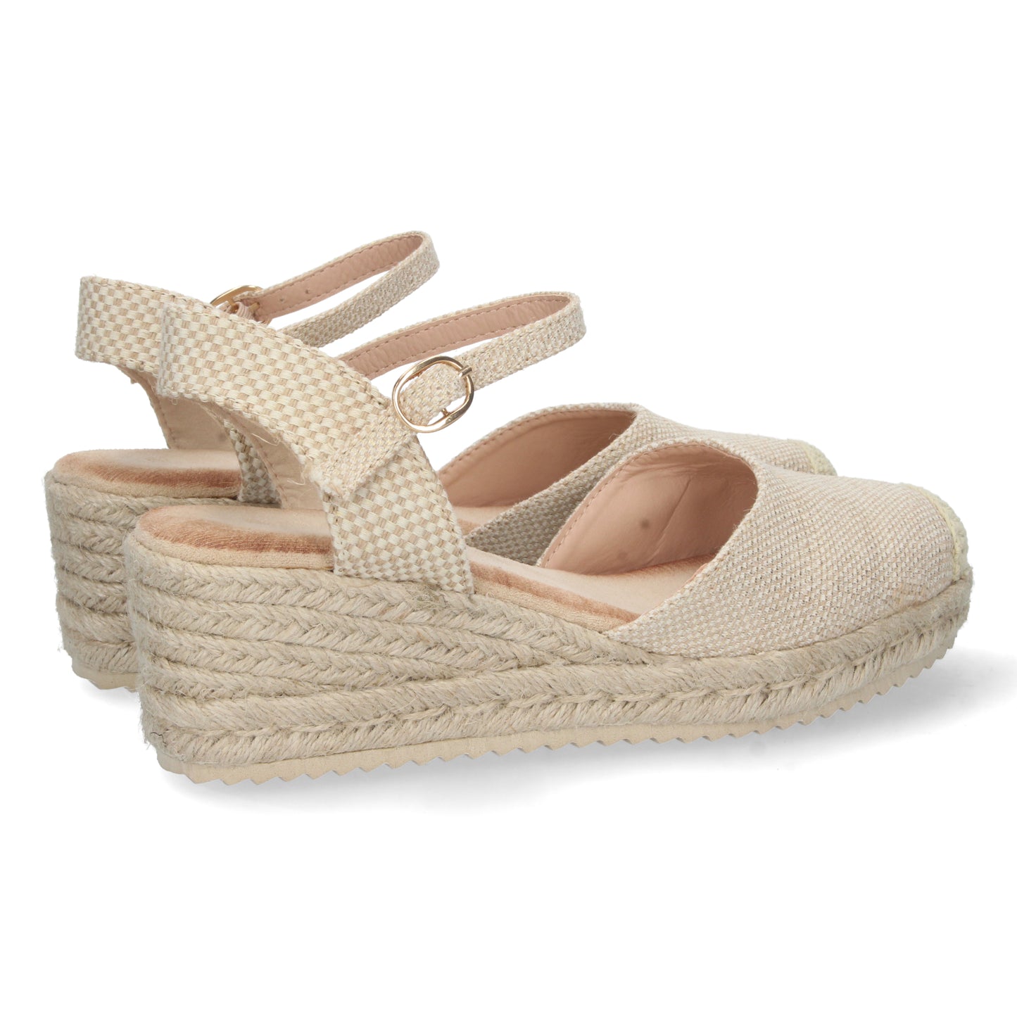 Sandalias de cuña de mujer, Sandalias planas de verano 2023 para mujer, sandalias de mujeres, descubre los cupones de Let's Secrets1CF-1580-Apricot