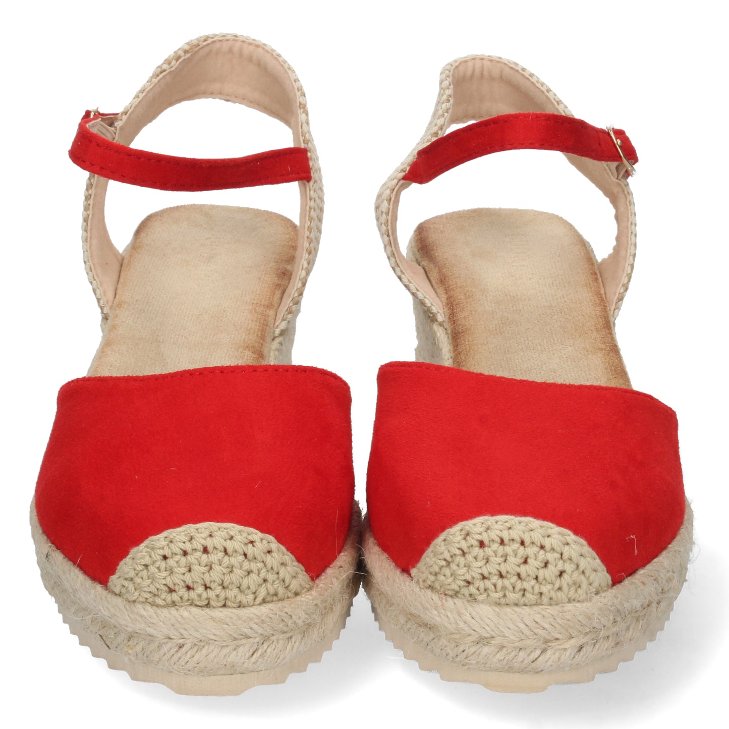 Sandalias tipo cuña, alpargatas con cuña, sandalias rojas, descubre los cupones de Let's Secrets1CF-1580-Rojo