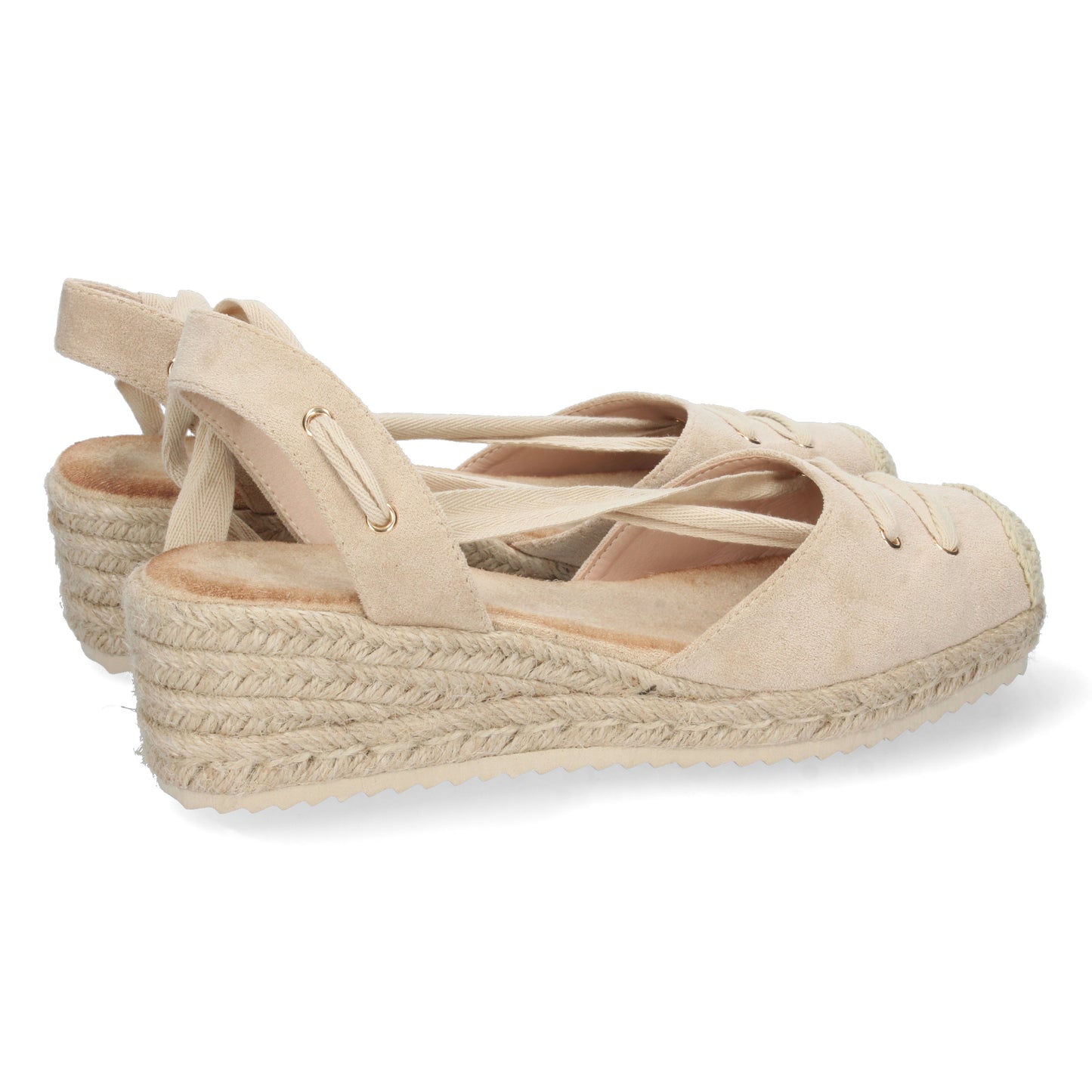 Sandalias de cuña, alpargatas de cuña, sandalias esparteras, sandalias tendencia verano 2023, consigue hasta un 20 % de descuento con los cupones de Let’s Secrets 1CF-1581-Beige