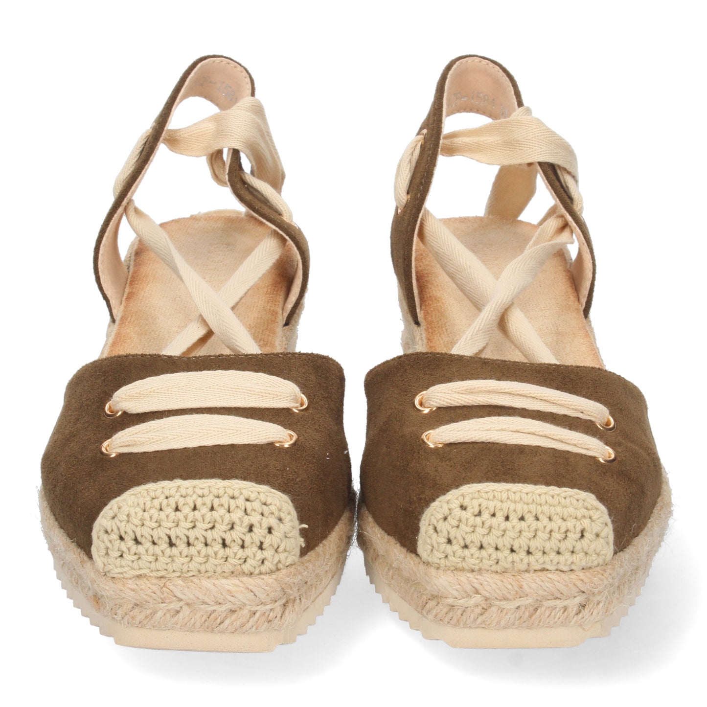 Alpargatas de mujer con un poco de cuña, alpargatas de mujer, sandalias para mujeres, sandalias casi planas para mujer, sandalias color kaki, temporada verano 2023 Let's Secrets1CF-1581-Kaki