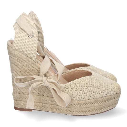 Sandalias de verano, sandalias con cuña, alpargatas con cuña beige, descubre los cupones de Let's Secrets1JC-1644-Beige
