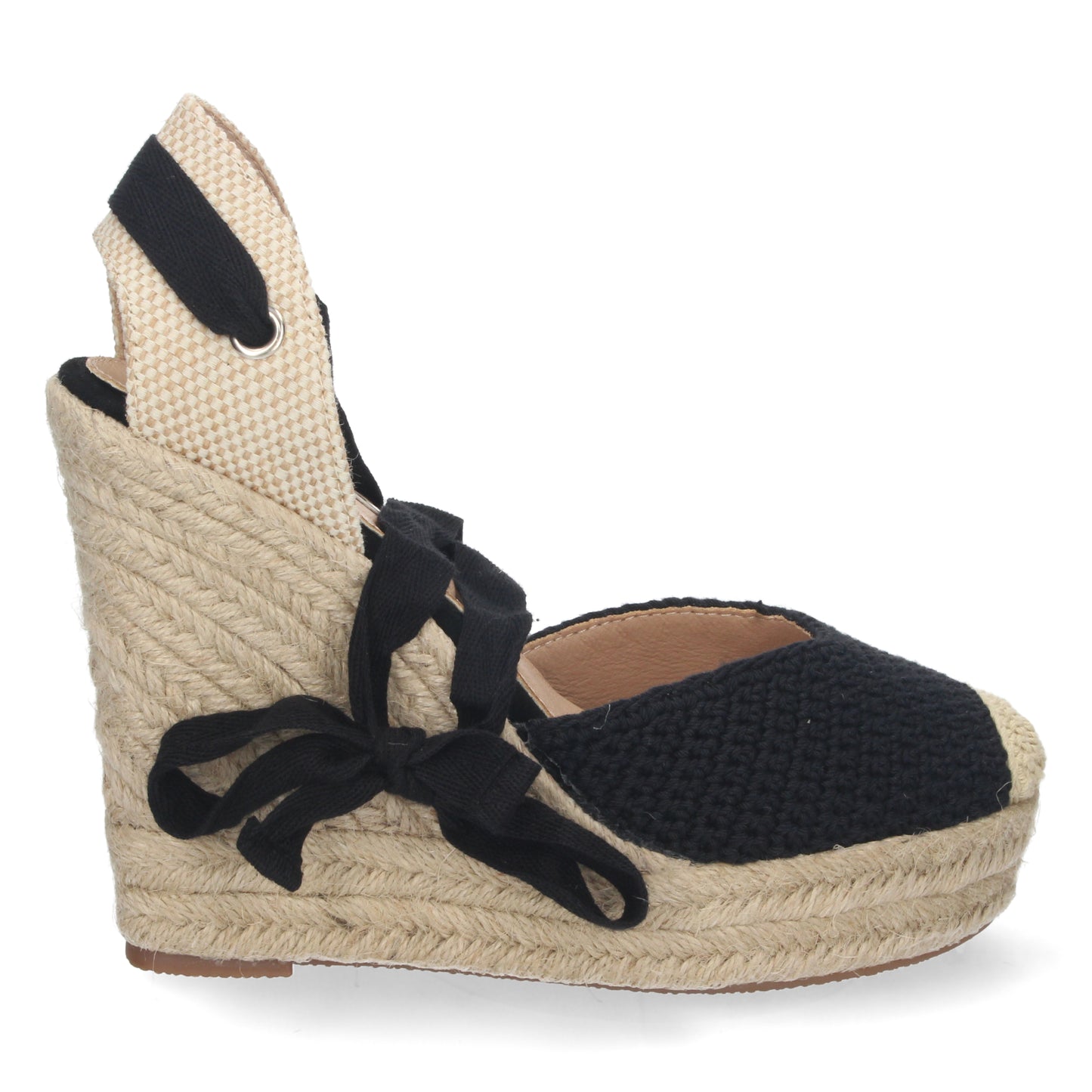 Sandalias de cuña alta para mujeres, sandalias negras, alpargatas negras, Sandalias planas de verano 2023 para mujer, sandalias de mujeres, descubre los cupones de Let's Secrets1JC-1644-Negro