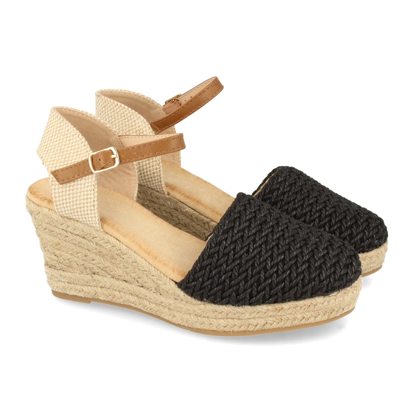 Sandalias con cuña para mujeres, descubre los cupones de Let's Secrets1N-0016-Negro