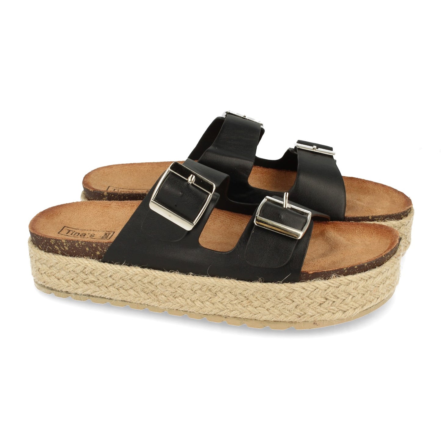 Sandalias planas de verano, sandalias planas de mujer, descubre los descuentos de Let’s Secrets 21301-Negro