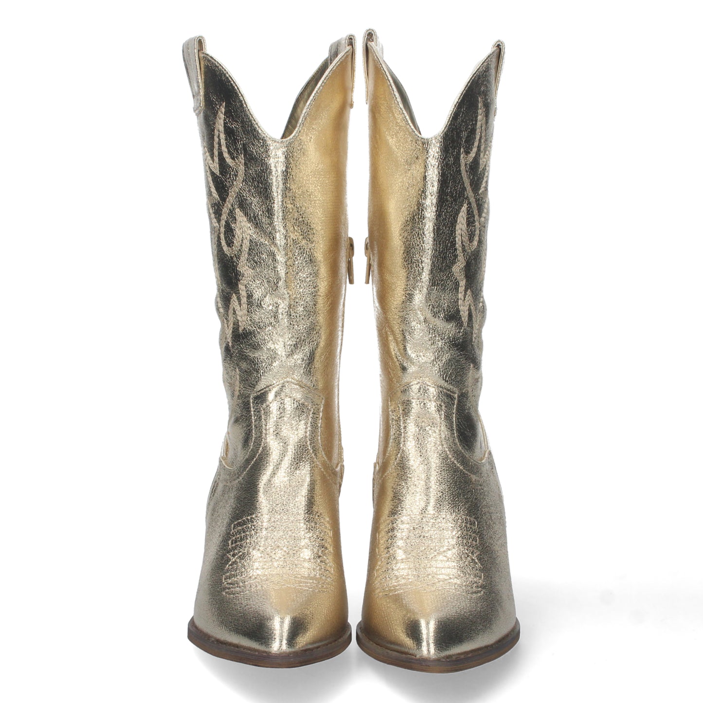 Bota Campera con Tacón Cómodas Bordado en Caña y Empeine Cierre de Cremallera Otoño Invierno