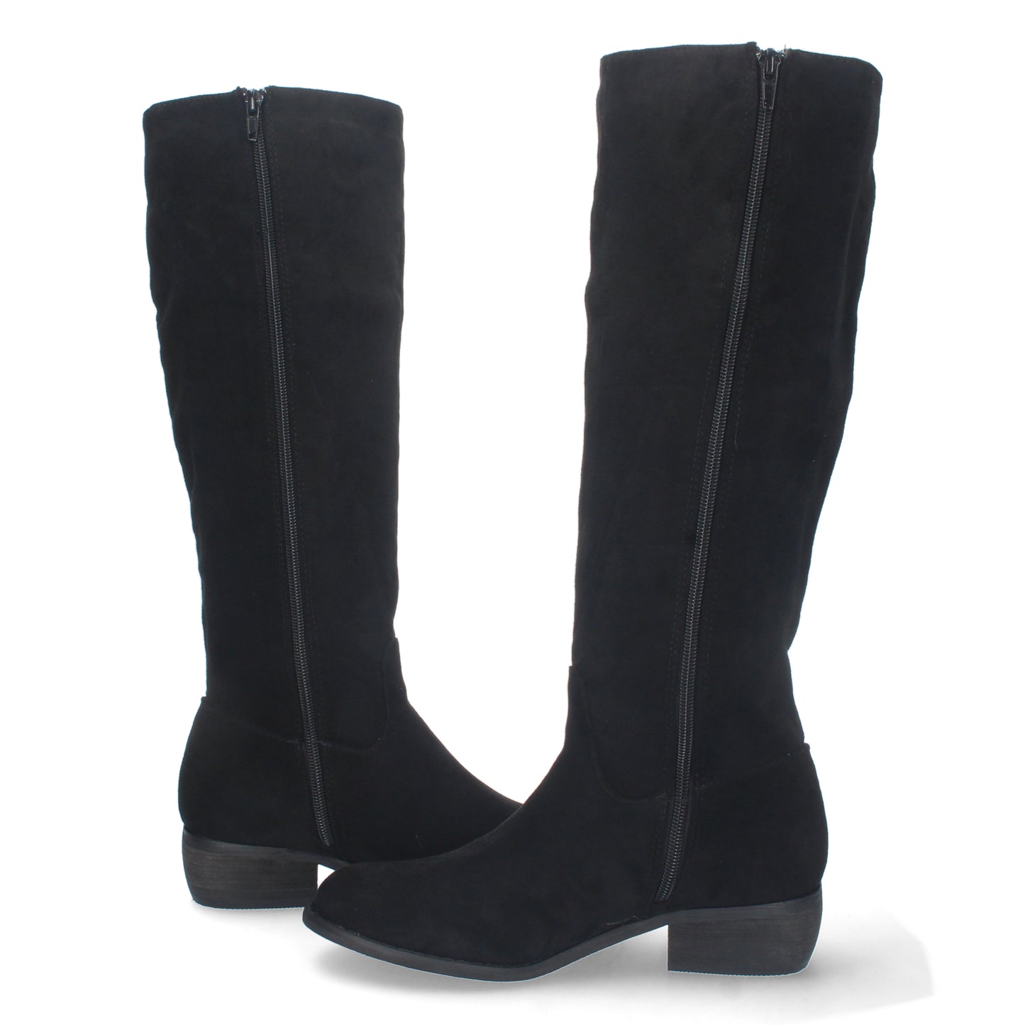 Bota de Tacón Bajo para Mujer Cómoda con Estampado Liso y Cierre de Cremallera Otoño Invierno