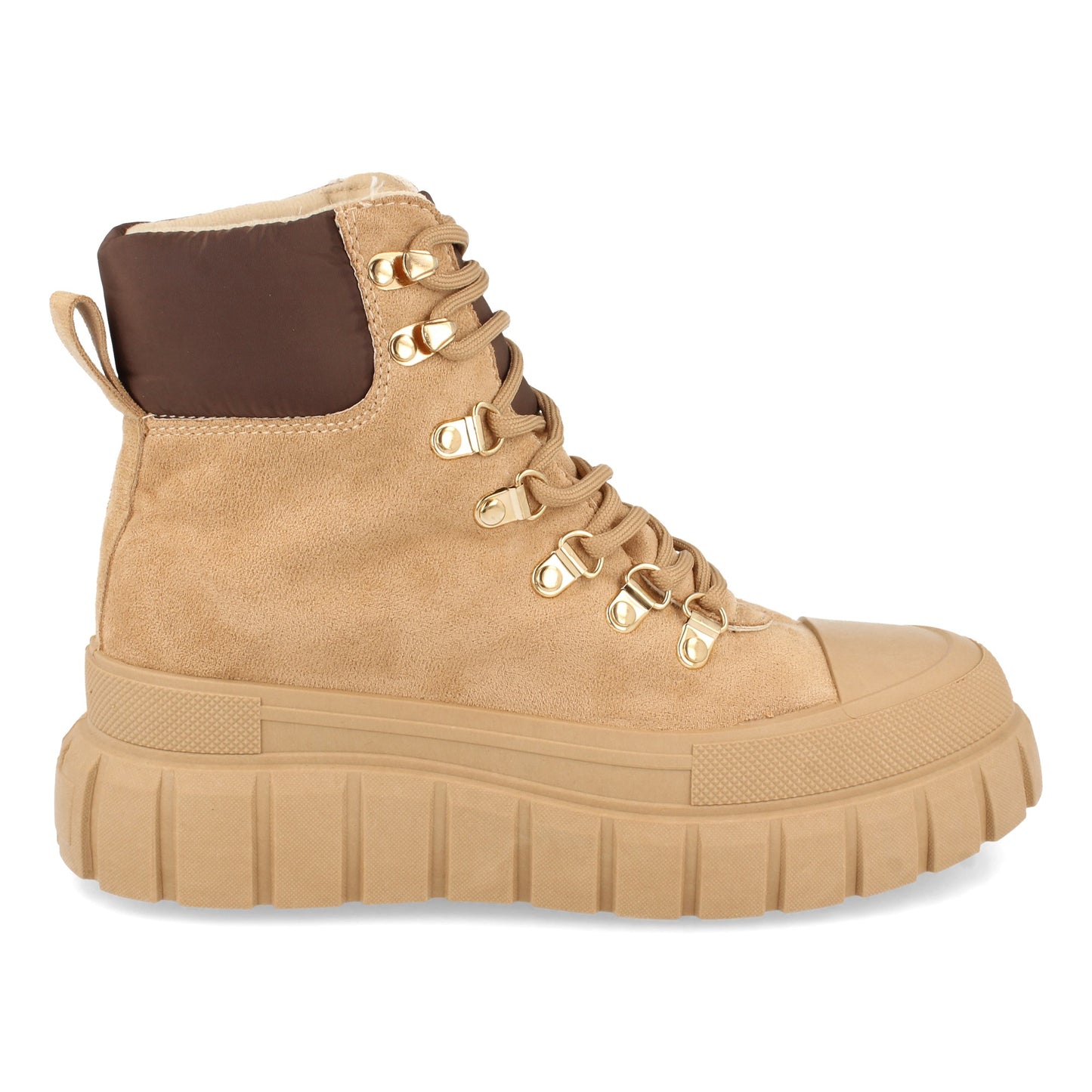 Zapatilla Abotinada para Mujer con Plataforma Cómodas y Cierre de Cordones Otoño Invierno