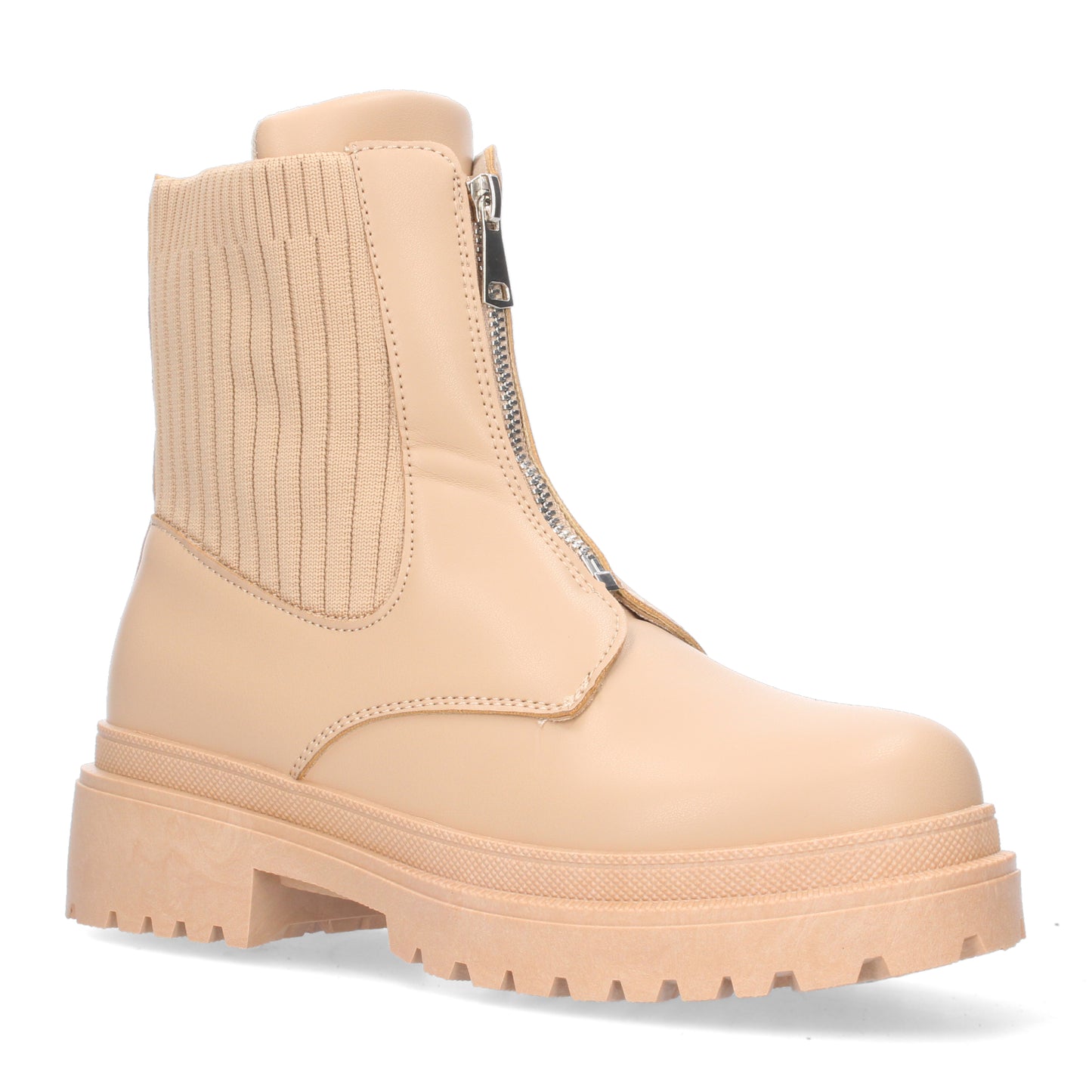 Botín cómodo para mujer material elástico en la caña y cerradura de cremallera.