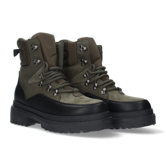 Botín Plano para Mujer Cómodo con Estampado Multicolor y Cierre de Cordones