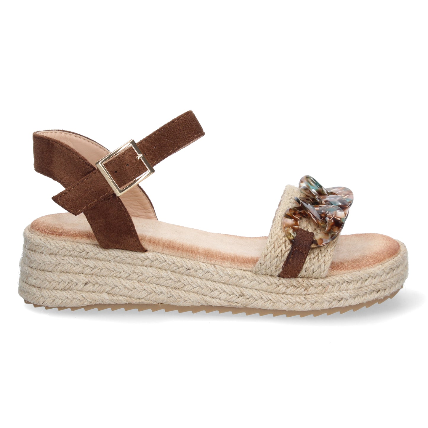 Sandalia suela de esparto, sandalias planas de mujer, sandalias atadas al tobillo, sandalias punta abierta, Sandalias planas de verano 2023 para mujer, sandalias de mujeres, descubre los cupones de Let's Secrets2CF-2148-Marron