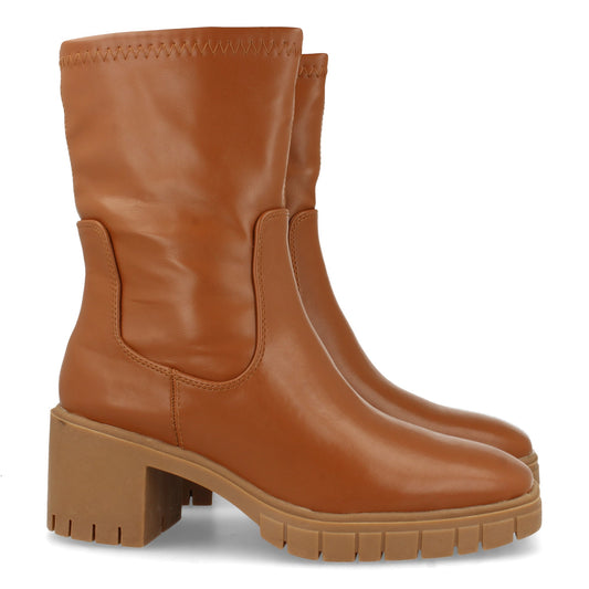 Botín de Tacón para Mujer Cómodo con Estampado Liso y Cierre de Cremallera Otoño Invierno