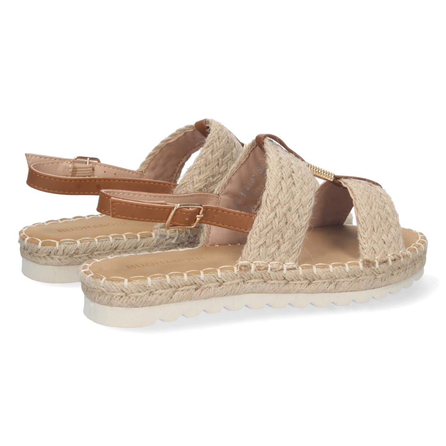 Sandalias planas tipo esparteras, alpargatas planas, esparteras planas, sandalias tendencia verano 2023, descubre los cupones descuento de Let’s Secrets 2FB-2181-Apricot