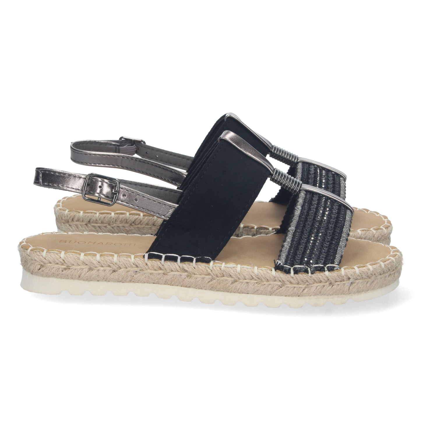 Sandalias planas tipo esparteras, alpargatas planas, esparteras planas, sandalias tendencia verano 2023, descubre los cupones descuento de Let’s Secrets 2FB-2182-Negro