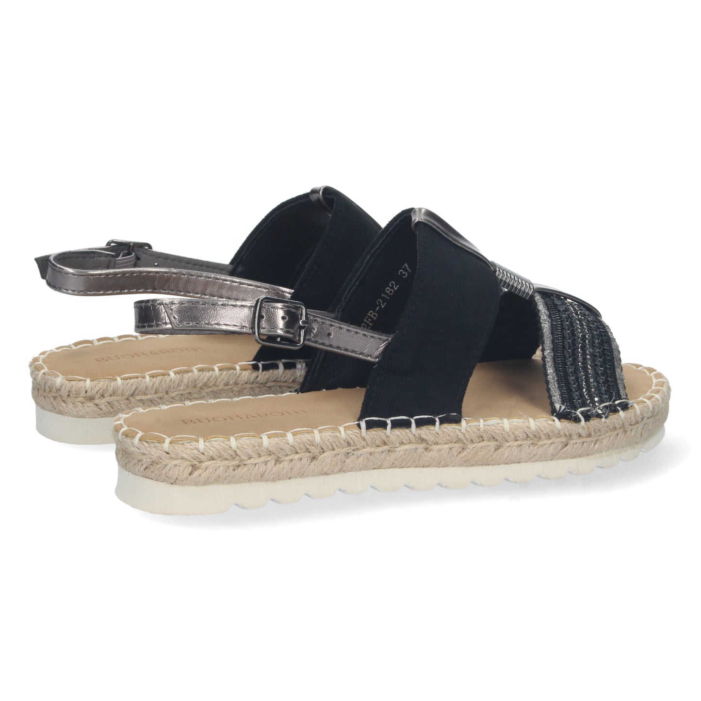 Sandalias planas tipo esparteras, alpargatas planas, esparteras planas, sandalias tendencia verano 2023, descubre los cupones descuento de Let’s Secrets 2FB-2182-Negro