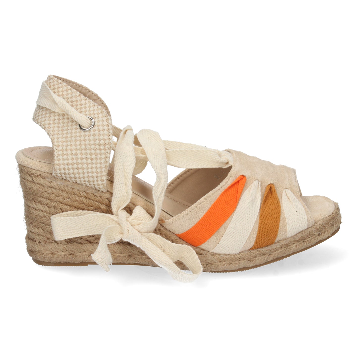 Sandalias de Cuña para Mujer Forrada de Yute Cómodas con Pala de Colores y Cierre de Cordones Primavera Verano
