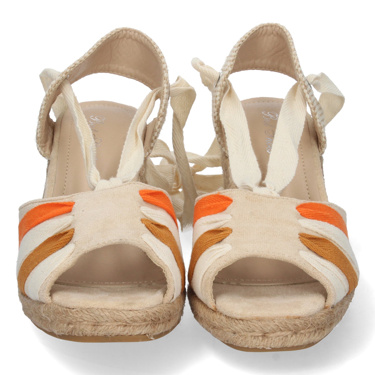 Sandalias de Cuña para Mujer Forrada de Yute Cómodas con Pala de Colores y Cierre de Cordones Primavera Verano