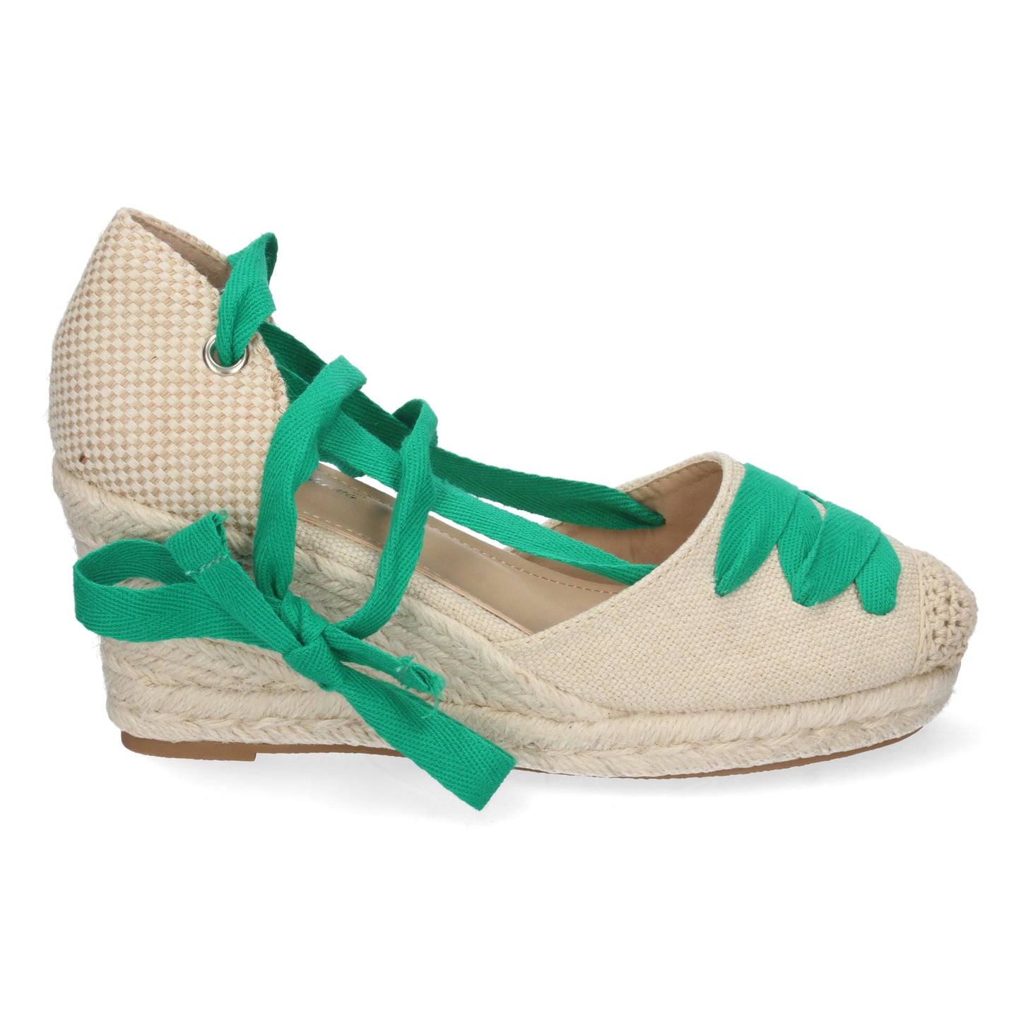Sandalias de cuña, alpargatas de cuña, sandalias esparteras, sandalias tendencia verano 2023, descubre los cupones descuento de Let’s Secrets 5T5-Verde