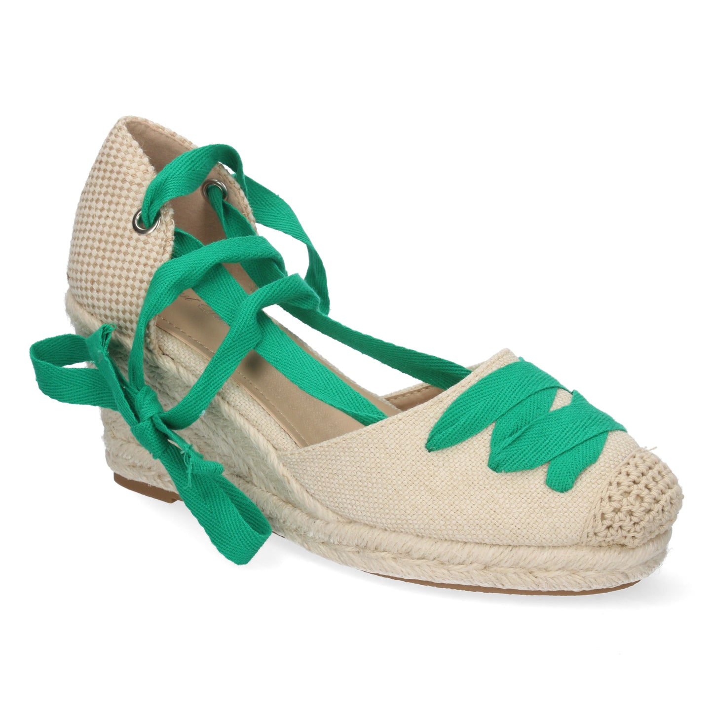 Sandalias de cuña, alpargatas de cuña, sandalias esparteras, sandalias tendencia verano 2023, descubre los cupones descuento de Let’s Secrets 5T5-Verde