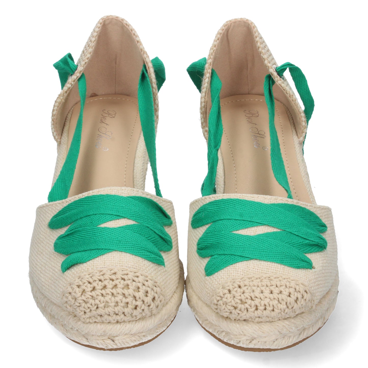 Sandalias de cuña, alpargatas de cuña, sandalias esparteras, sandalias tendencia verano 2023, descubre los cupones descuento de Let’s Secrets 5T5-Verde