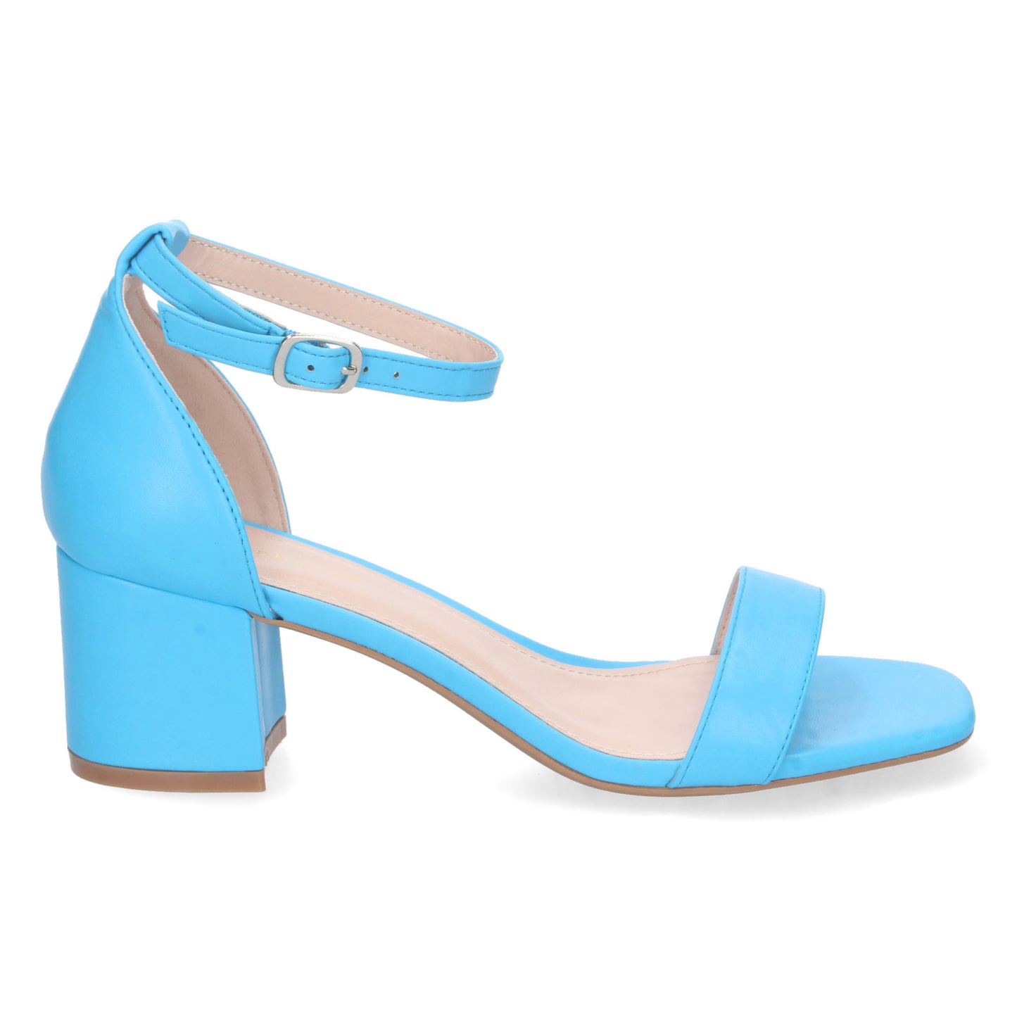 Sandalia de Tacón para Mujer Cómoda con Pala Fina Simple Estilo Ankle Strap y Cierre de Hebilla