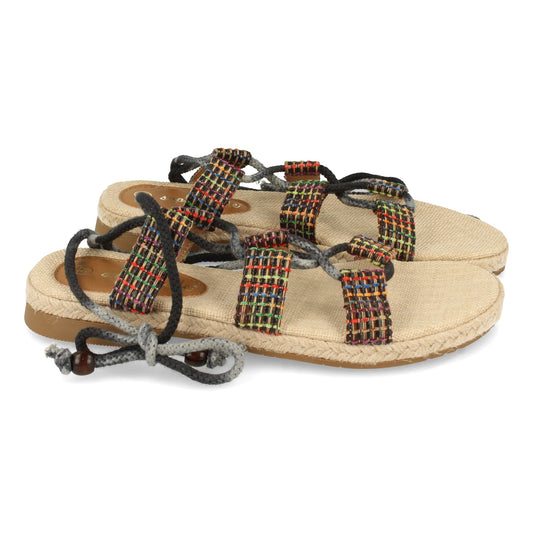 Sandalias planas de verano, sandalias planas de mujer, descubre los descuentos de Let’s Secrets 8161-Negro