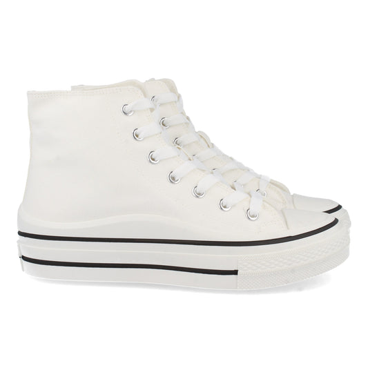 Botas tipo tenis, botas al estilo convers, zapatillas tipo bota, consigue hasta un 20 % de descuento con los cupones de Let’s Secrets ABX0211-Blanco