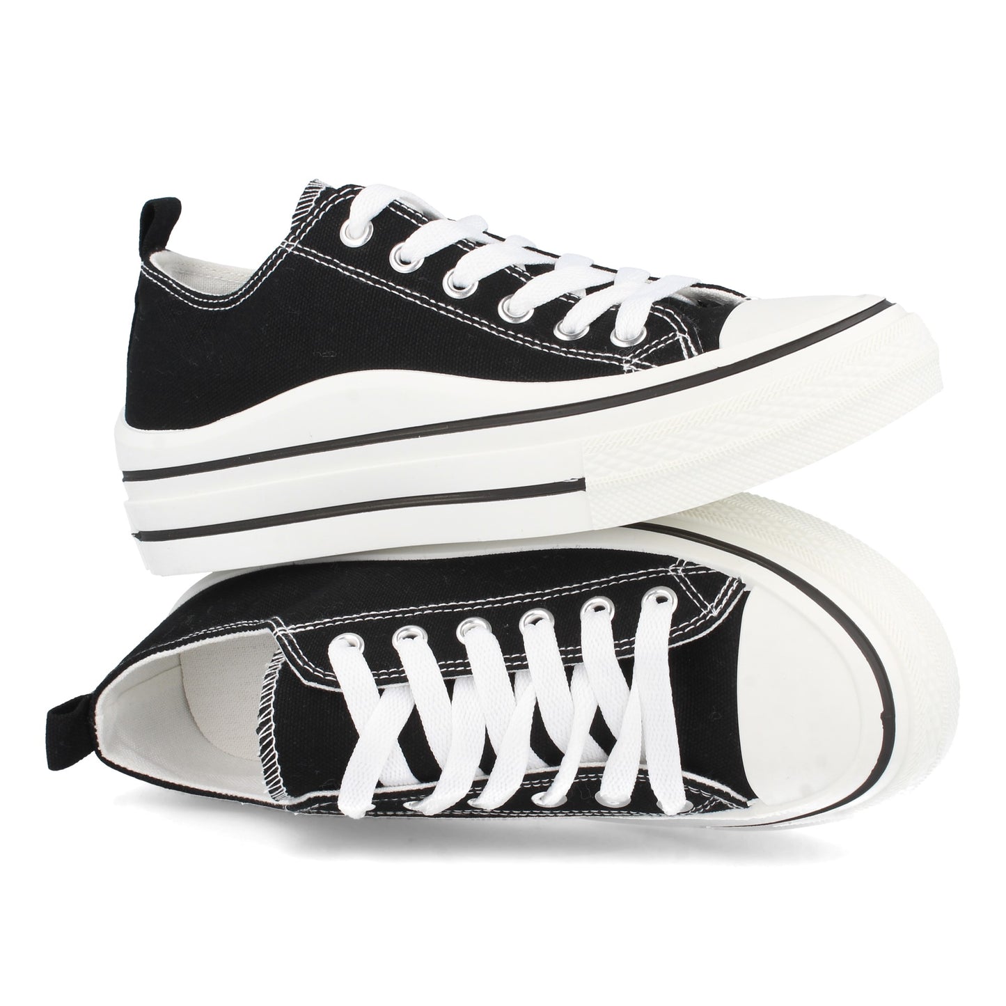 Zapatillas, zapatillas tipo tenis, zapatillas de lona,  consigue hasta un 20 % de descuento con los cupones de Let’s Secrets ABX0212-Negro