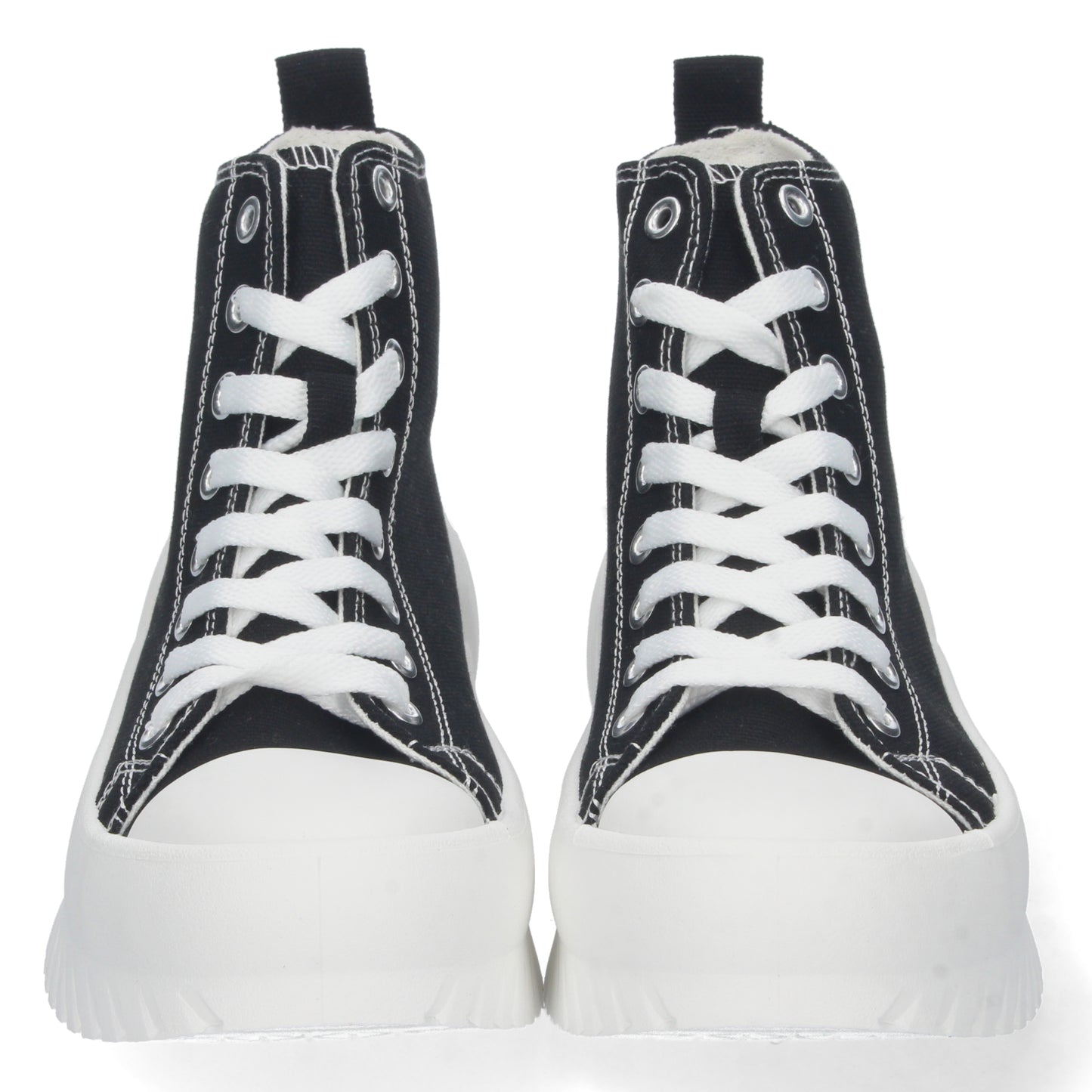 Zapatilla Abotinada para Mujer Cómoda Estilo Bamba con Material de Lona y Cierre de Cordones Otoño Invierno