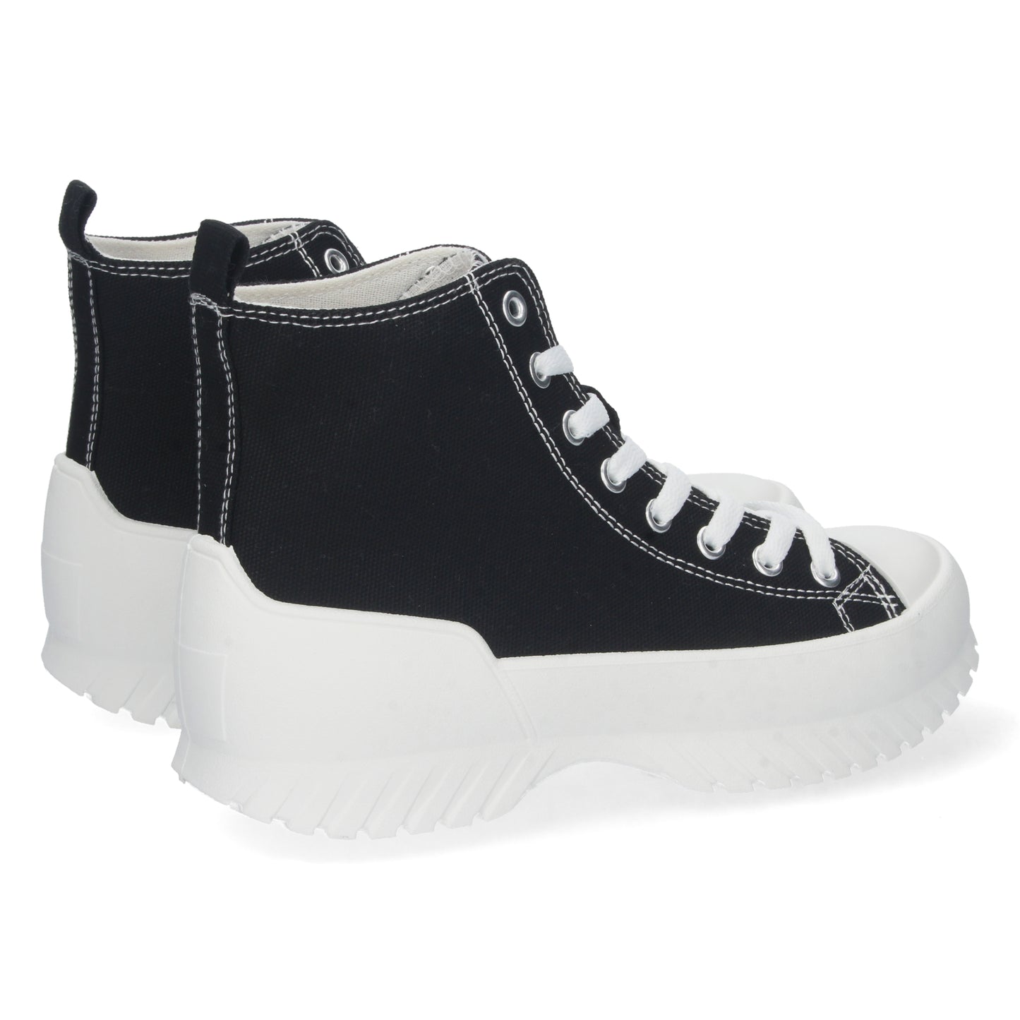 Zapatilla Abotinada para Mujer Cómoda Estilo Bamba con Material de Lona y Cierre de Cordones Otoño Invierno
