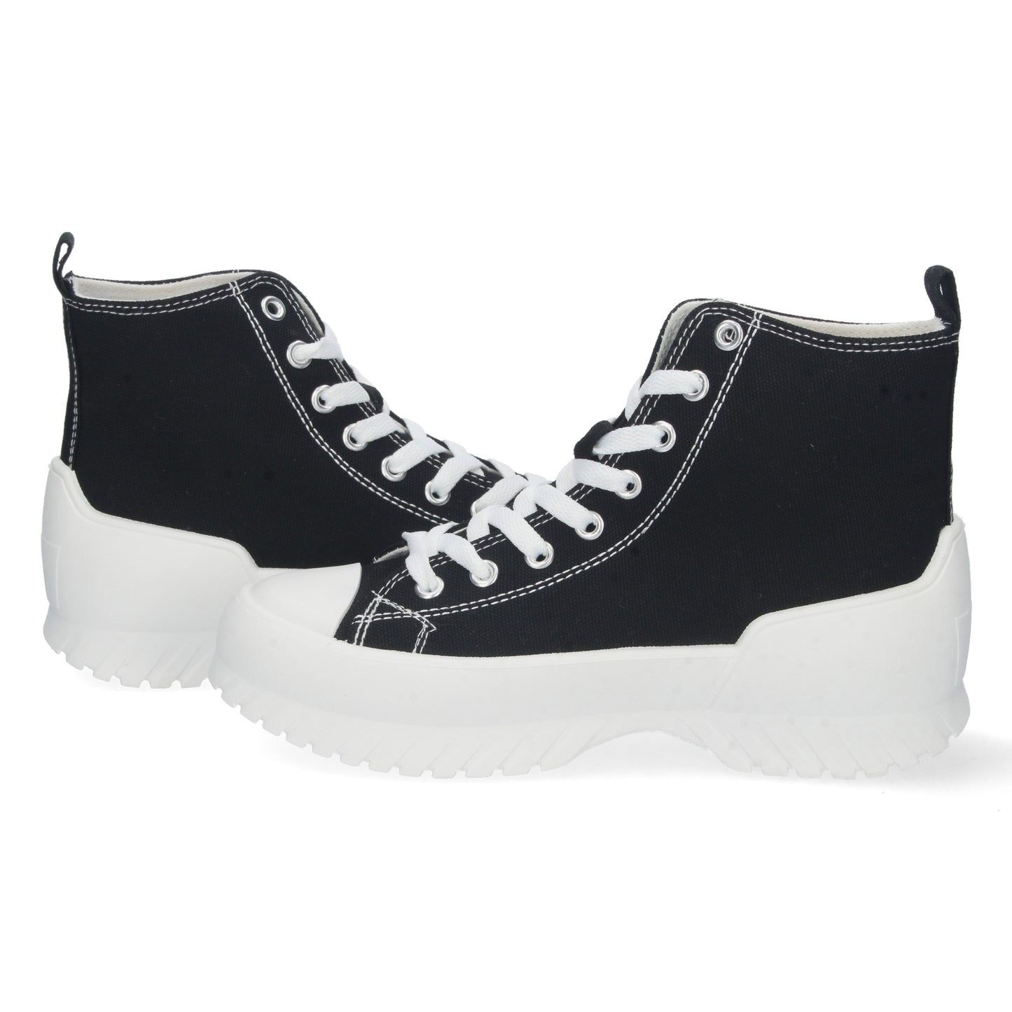 Zapatilla Abotinada para Mujer Cómoda Estilo Bamba con Material de Lona y Cierre de Cordones Otoño Invierno