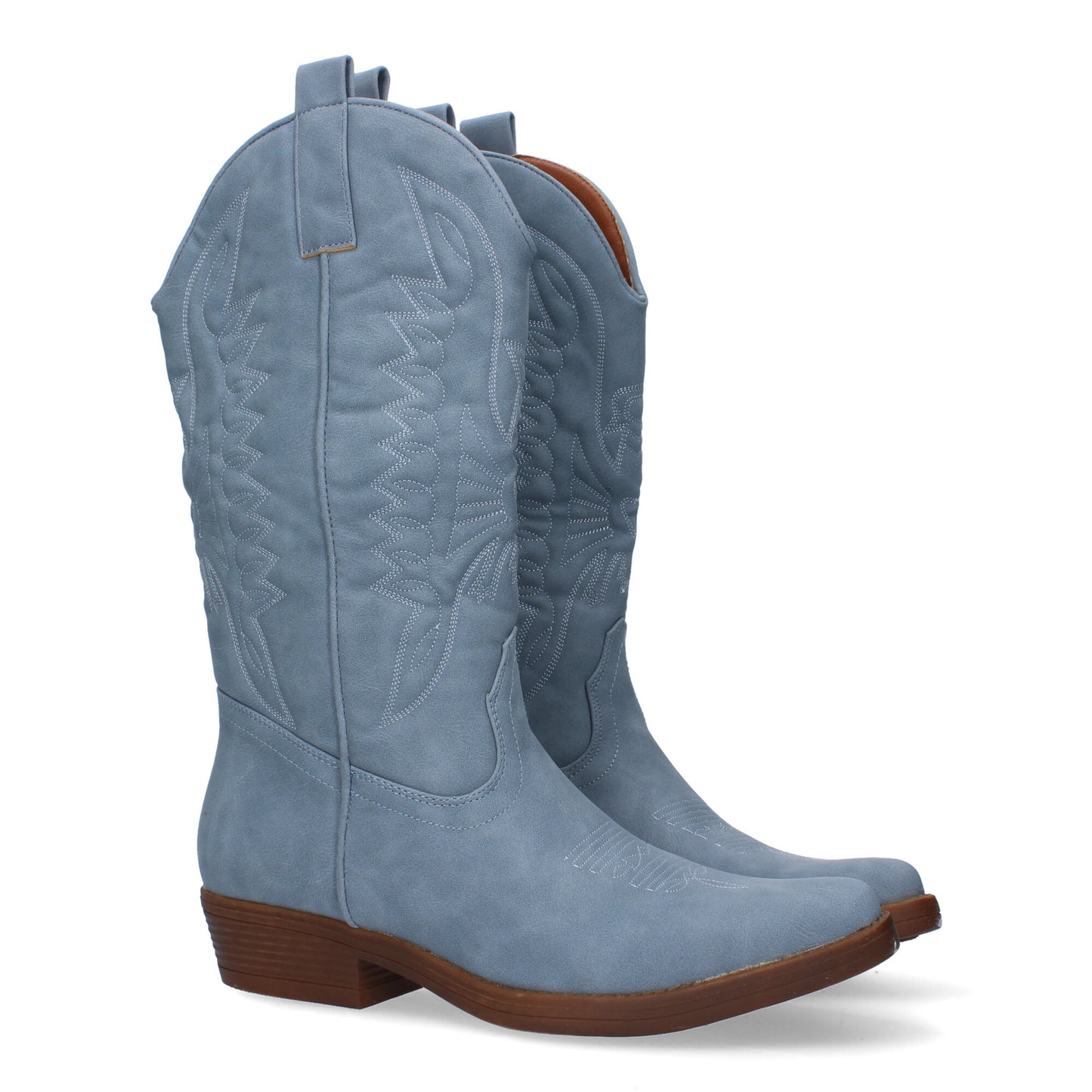 Bota de Tacón para Mujer Cómodos con Bordado y Cierre de Cremallera