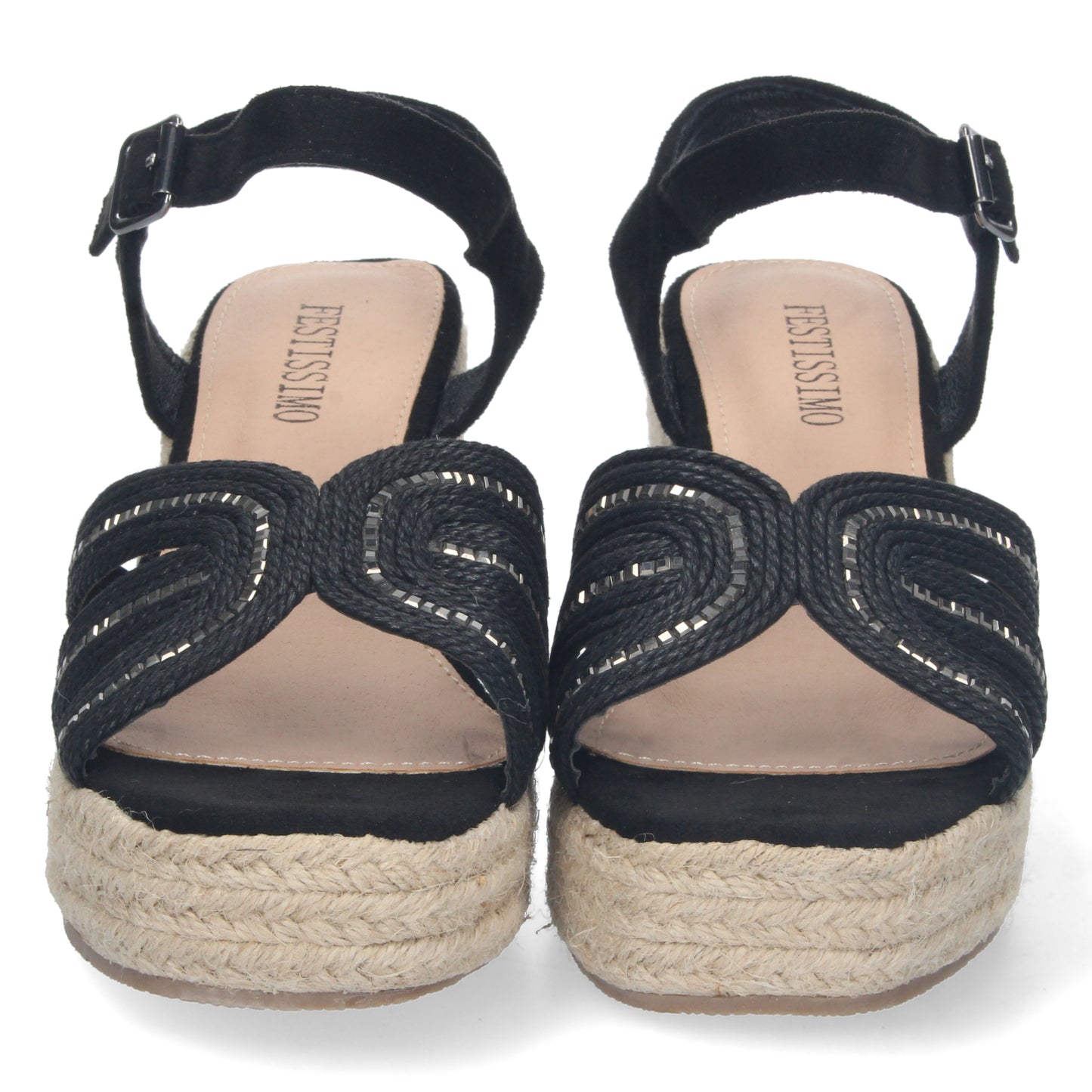Sandalias de cuña, alpargatas de cuña, sandalias esparteras, sandalias tendencia verano 2023, consigue hasta un 20 % de descuento con los cupones de Let’s Secrets C5062-Negro