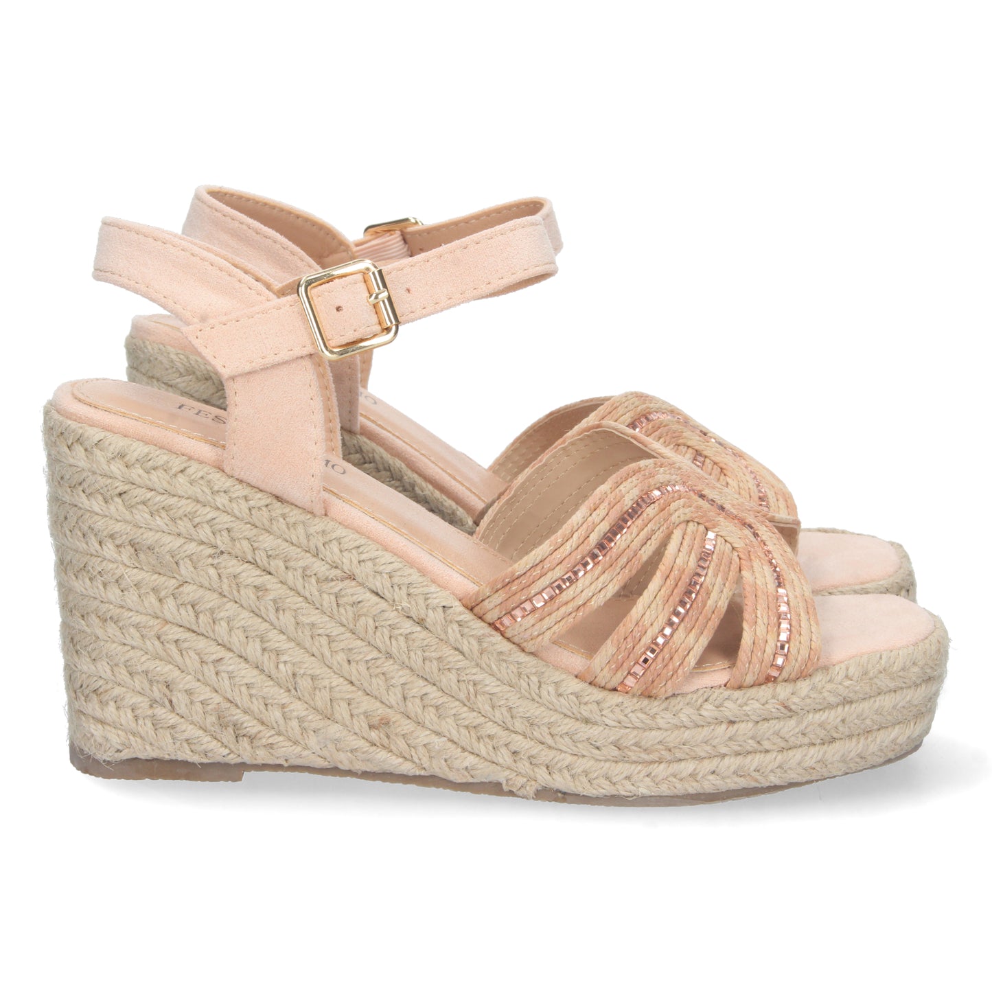 Sandalias de cuña, alpargatas de cuña, sandalias esparteras, sandalias tendencia verano 2023, consigue hasta un 20 % de descuento con los cupones de Let’s Secrets C5062-Rosa