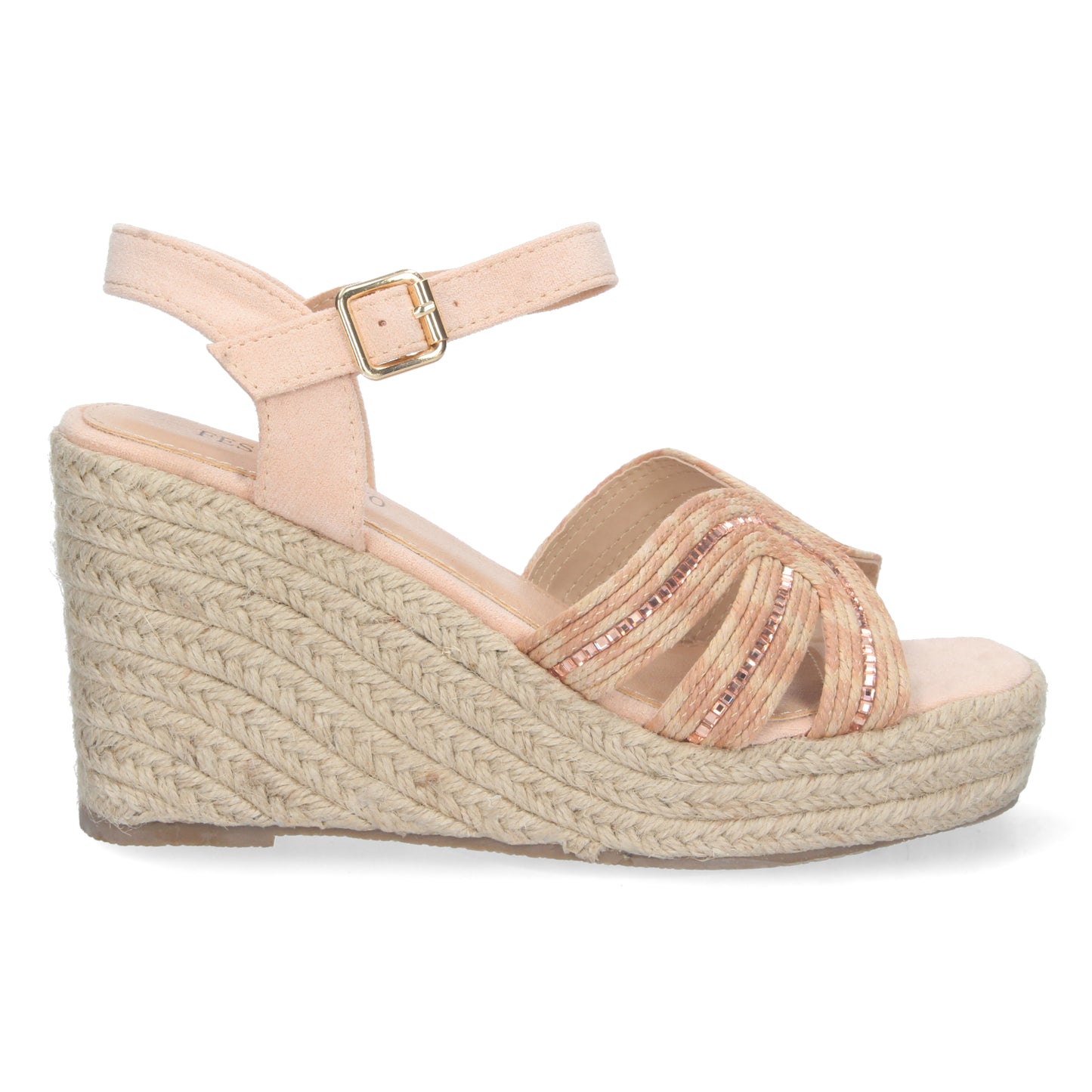 Sandalias de cuña, alpargatas de cuña, sandalias esparteras, sandalias tendencia verano 2023, consigue hasta un 20 % de descuento con los cupones de Let’s Secrets C5062-Rosa