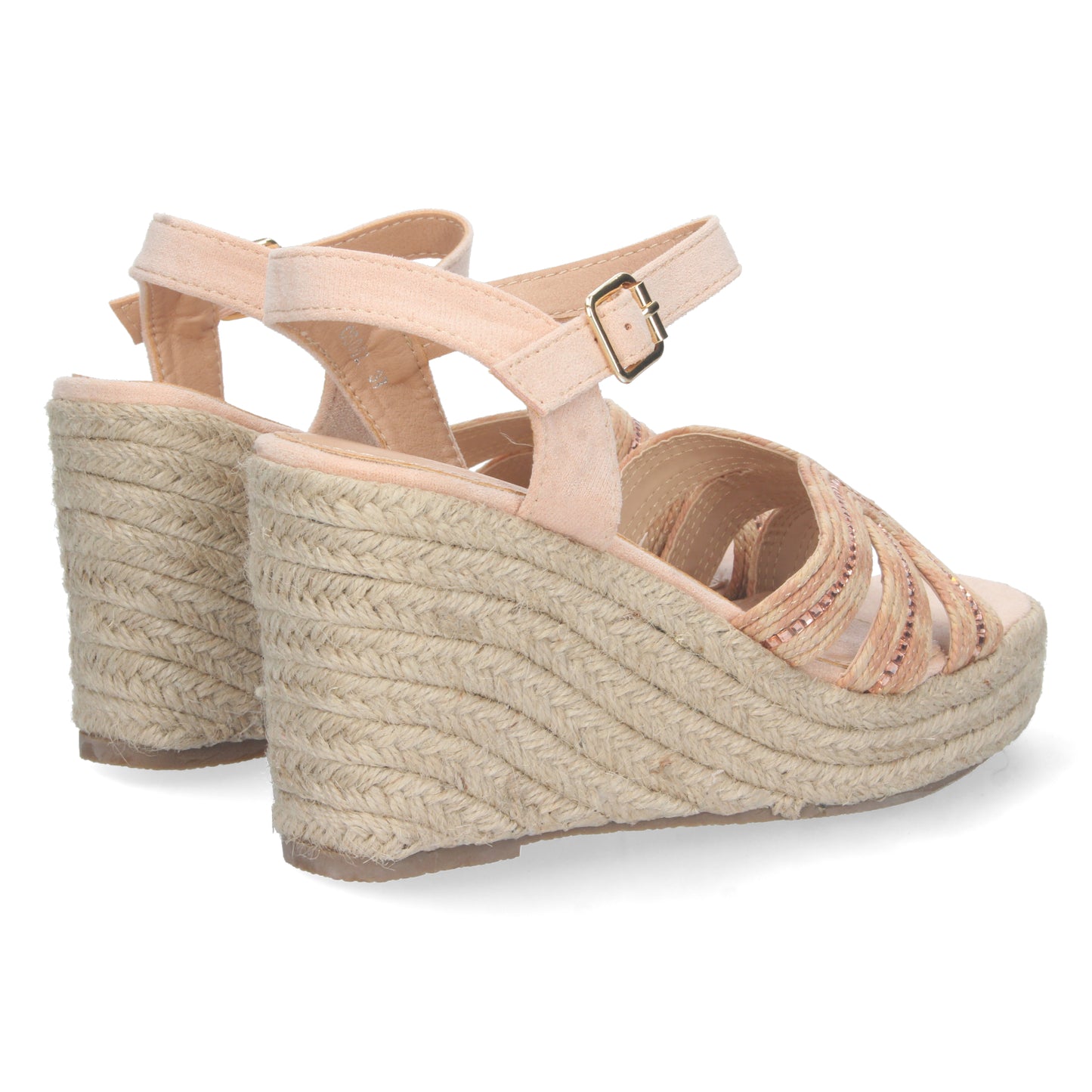 Sandalias de cuña, alpargatas de cuña, sandalias esparteras, sandalias tendencia verano 2023, consigue hasta un 20 % de descuento con los cupones de Let’s Secrets C5062-Rosa