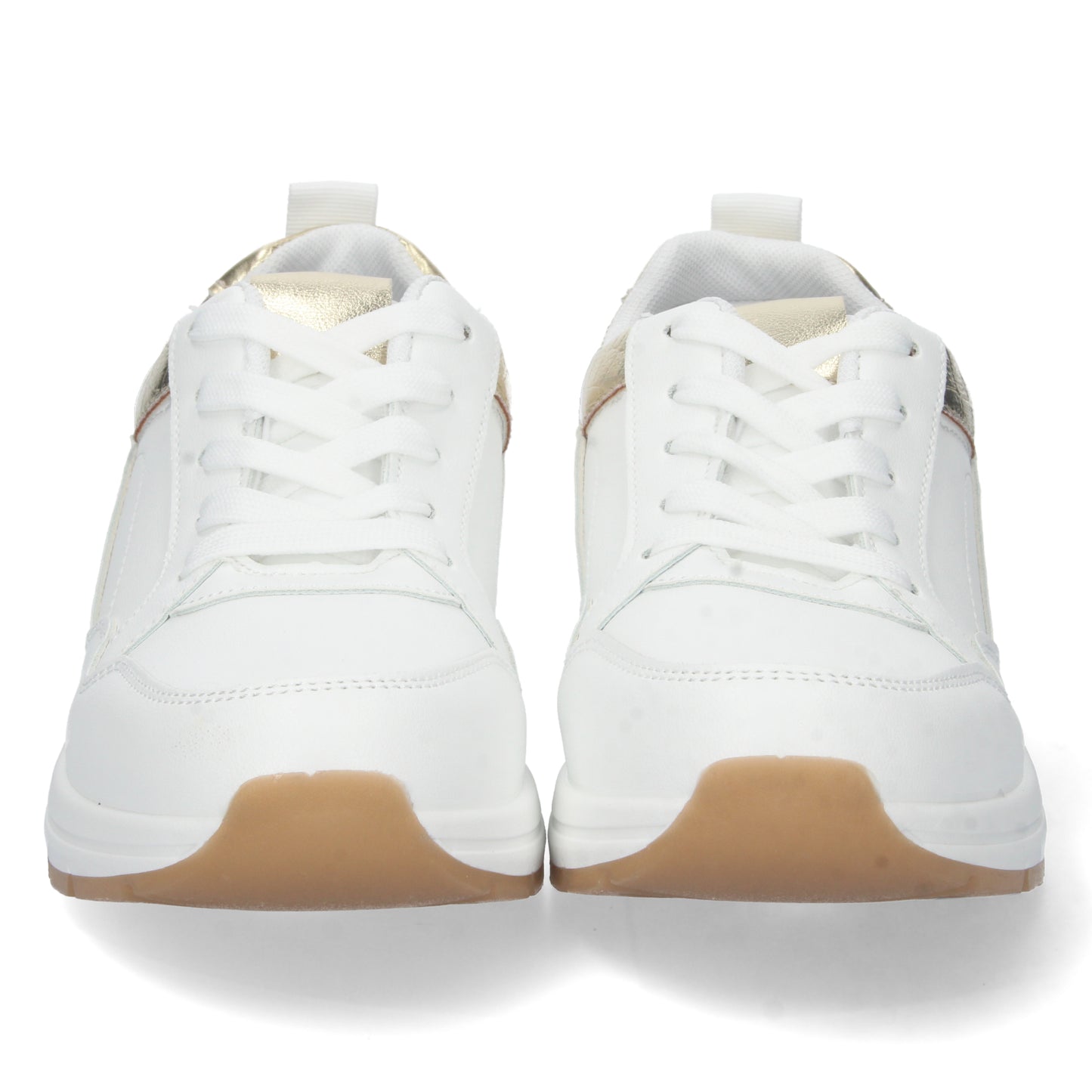 Zapatillas con cuña, zapatillas blancas, zapatillas blancas y doradas de mujer, descubre los cupones de Let's SecretsCD-2314-Oro