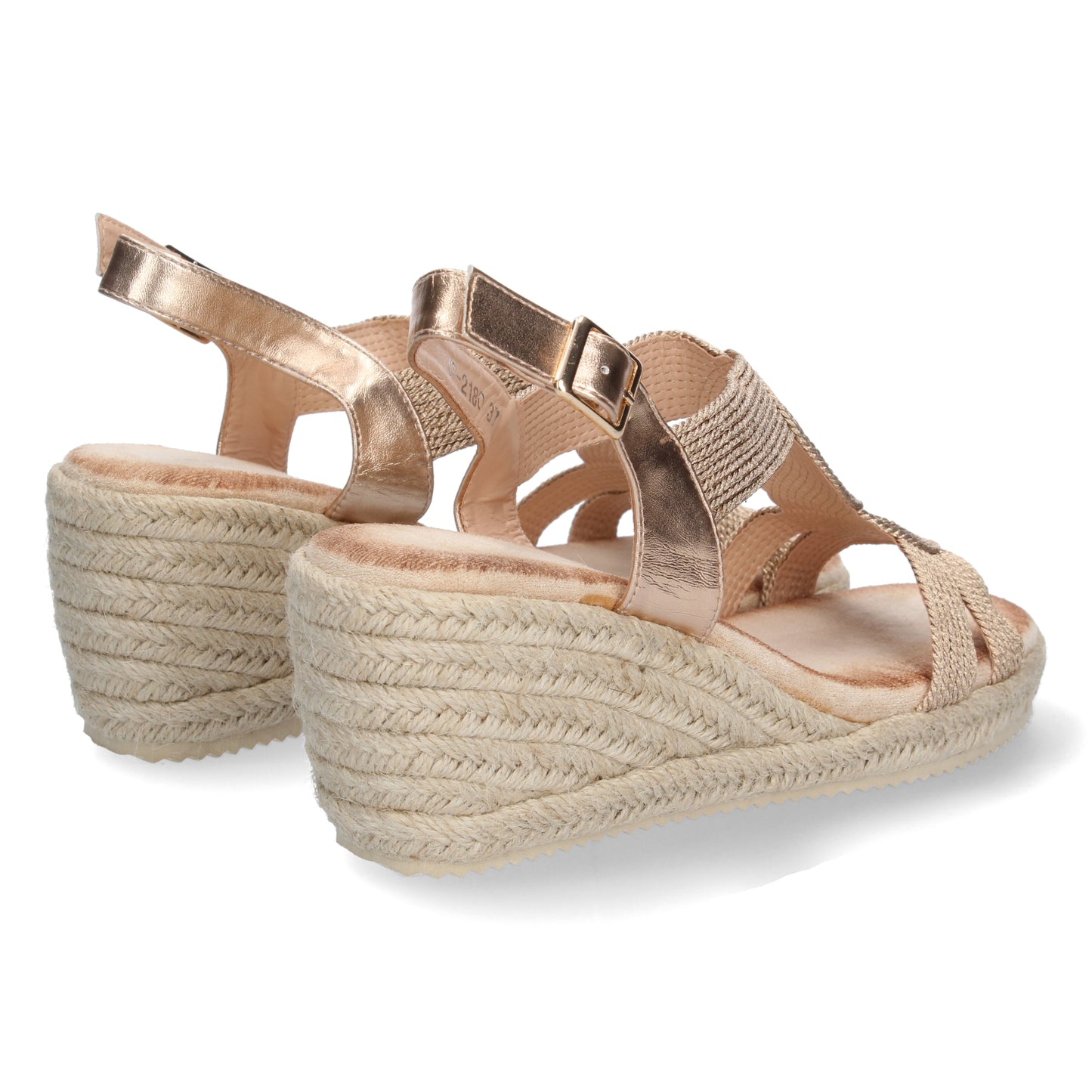 Sandalias planas con esparto, sandalias al tobillo, temporada verano de 2023 de Let's SecretsCF-2180-Champan