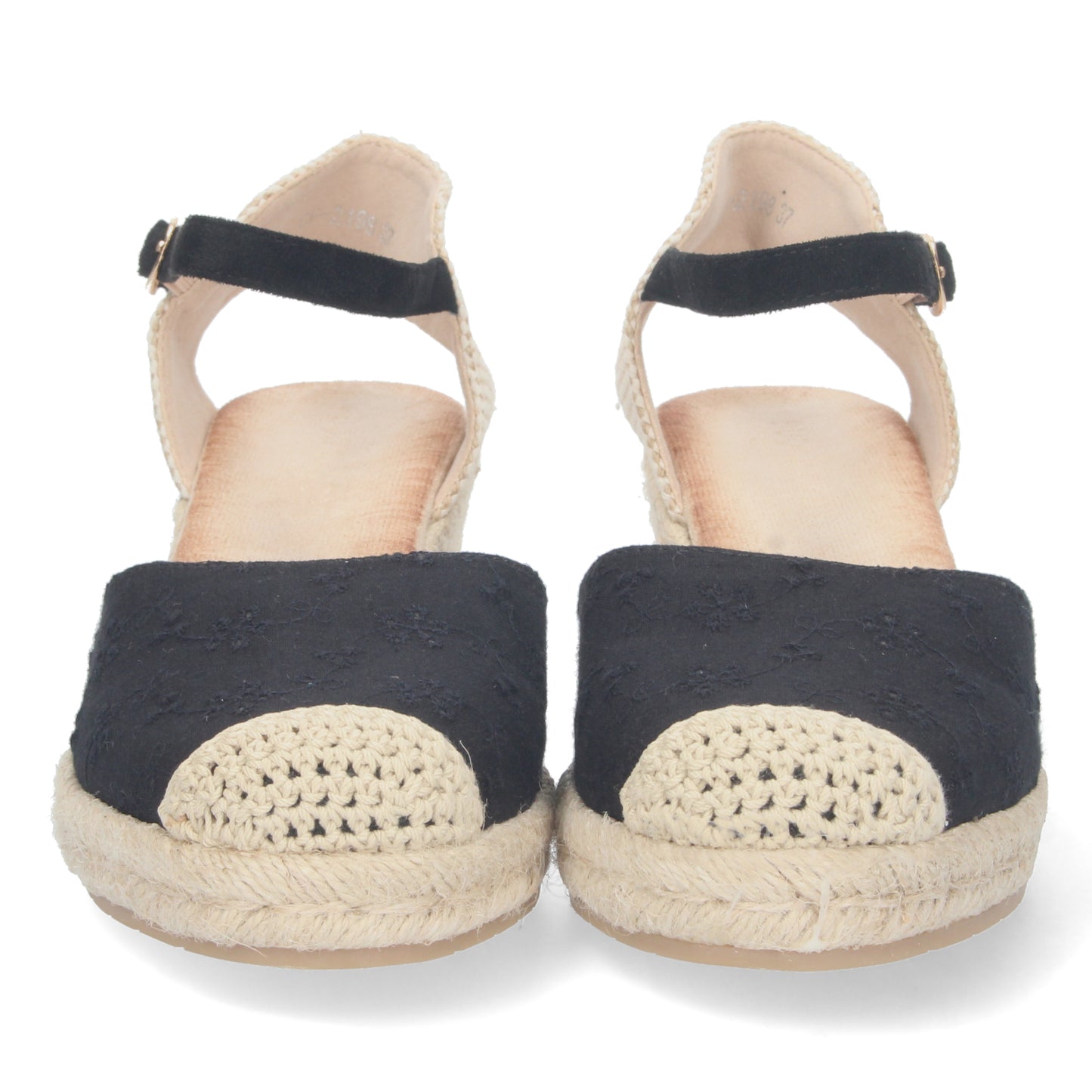 Sandalias de cuña, alpargatas de cuña, sandalias esparteras, sandalias tendencia verano 2023, consigue hasta un 20 % de descuento con los cupones de Let’s Secrets CF-2198-Negro
