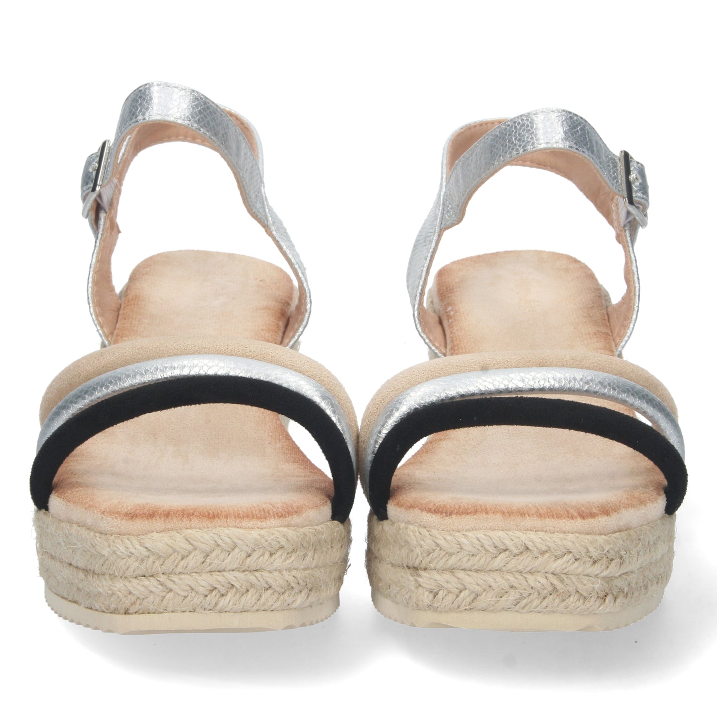 Sandalias tipo alpargatas para mujer, alpargatas plata, alpargatas con cuña para mujeres, temporada verano 2023, de Let's SecretsCF-2288-Plata