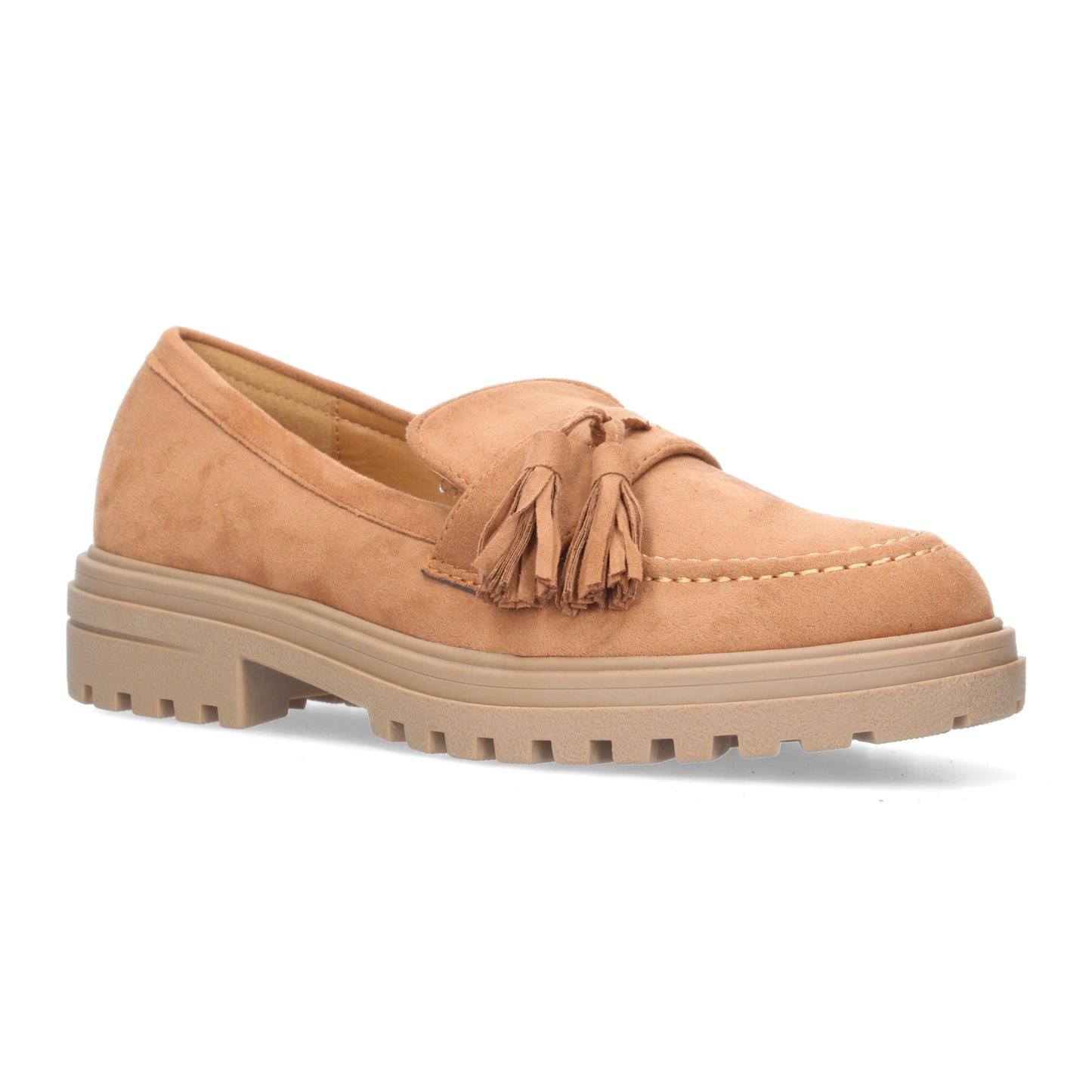 Mocasín Plano para Mujer Cómodo con Suela Dentada material aterciopelado y Detalle en el Empeine.