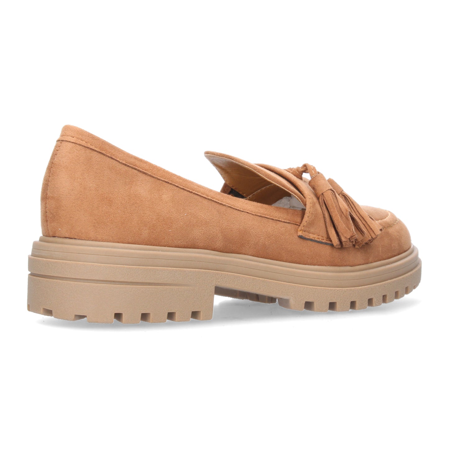 Mocasín Plano para Mujer Cómodo con Suela Dentada material aterciopelado y Detalle en el Empeine.