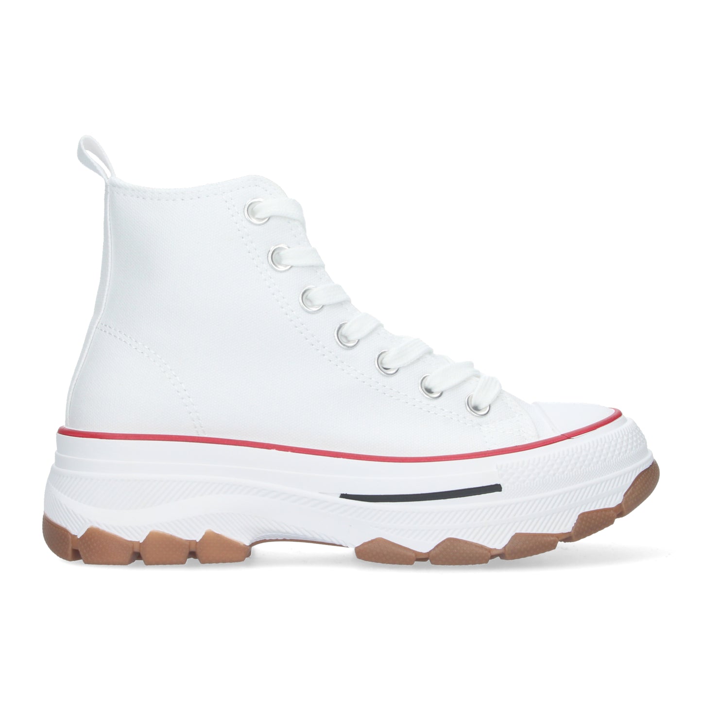 Zapatilla Abotinada de Plataforma para Mujer Cómoda Estilo Bamba Material de Lona y Cierre de Cordones