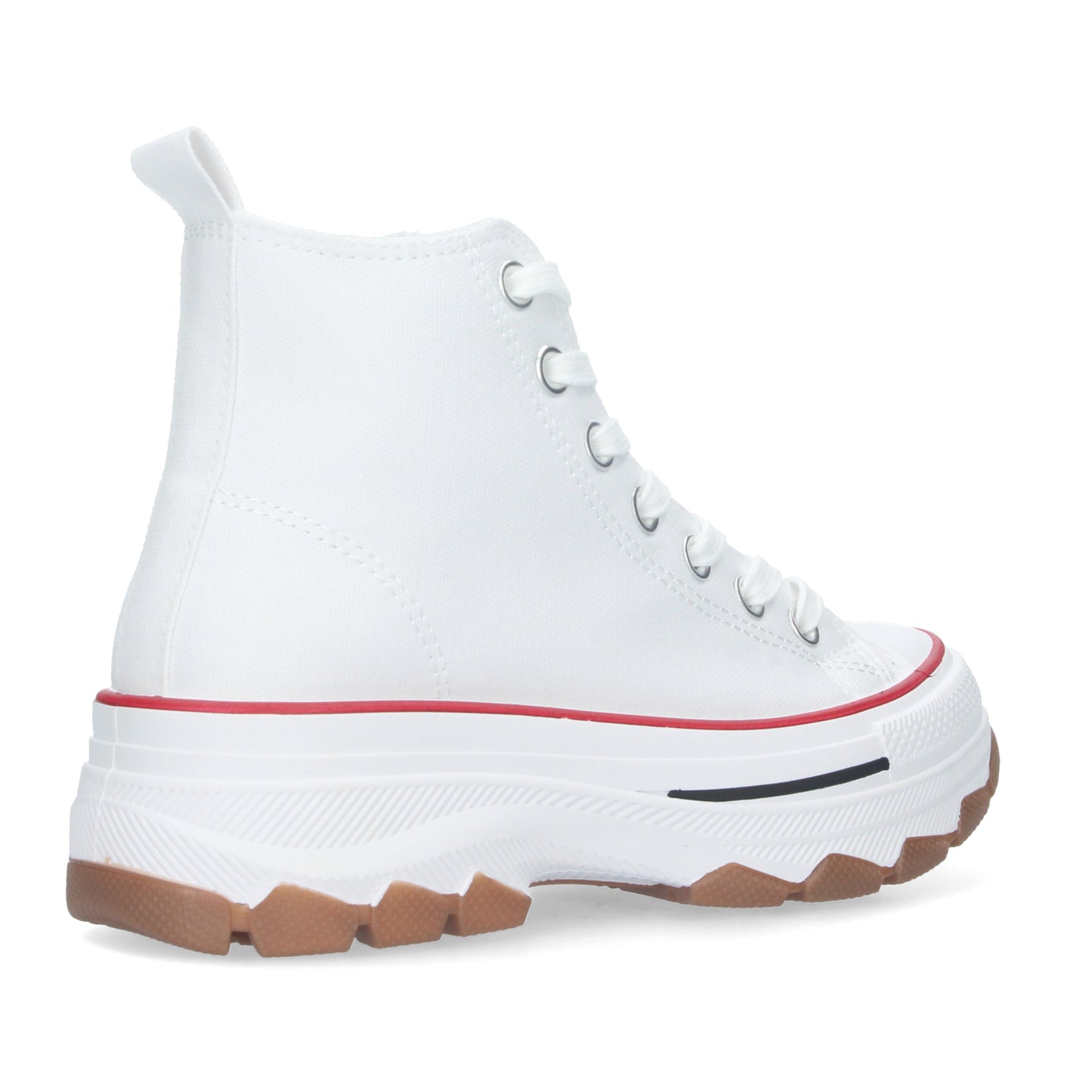 Zapatilla Abotinada de Plataforma para Mujer Cómoda Estilo Bamba Material de Lona y Cierre de Cordones