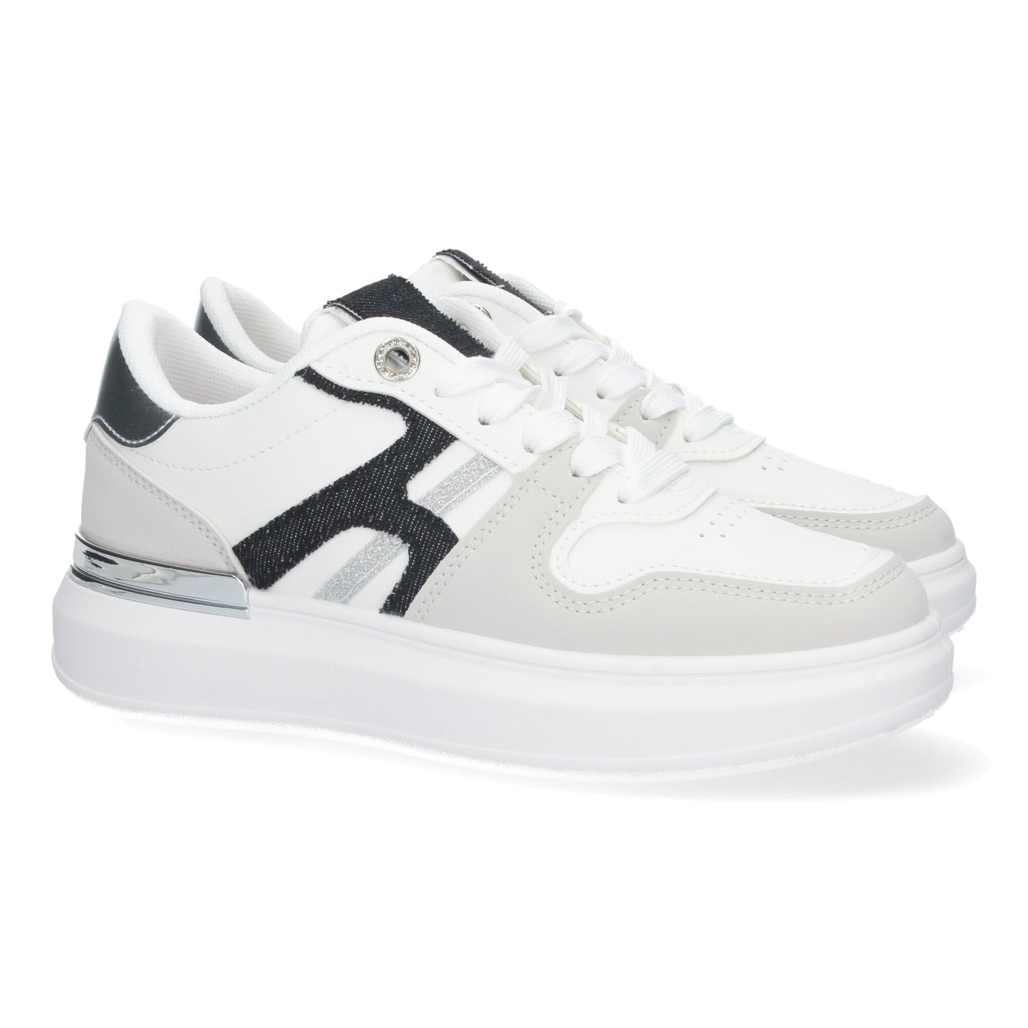 Zapatillas Deportivas Casual de Mujer De plataforma con Detalles Metalizados Cómodas y Elegantes cierre de cordones.